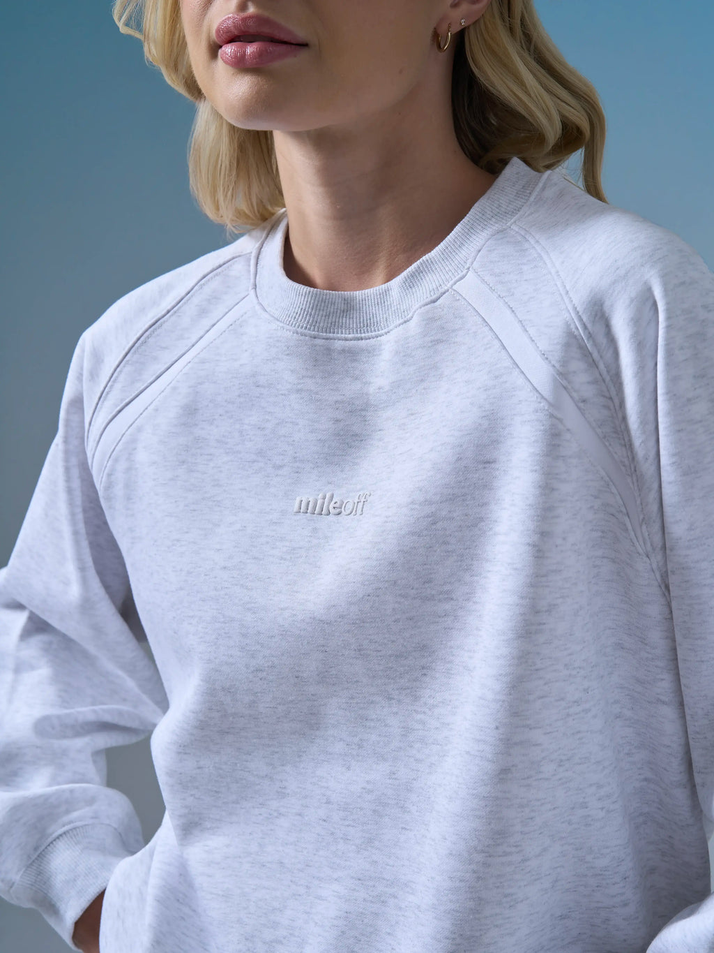 The Blackstone Embroidered Sweatshirt in Marl Grey