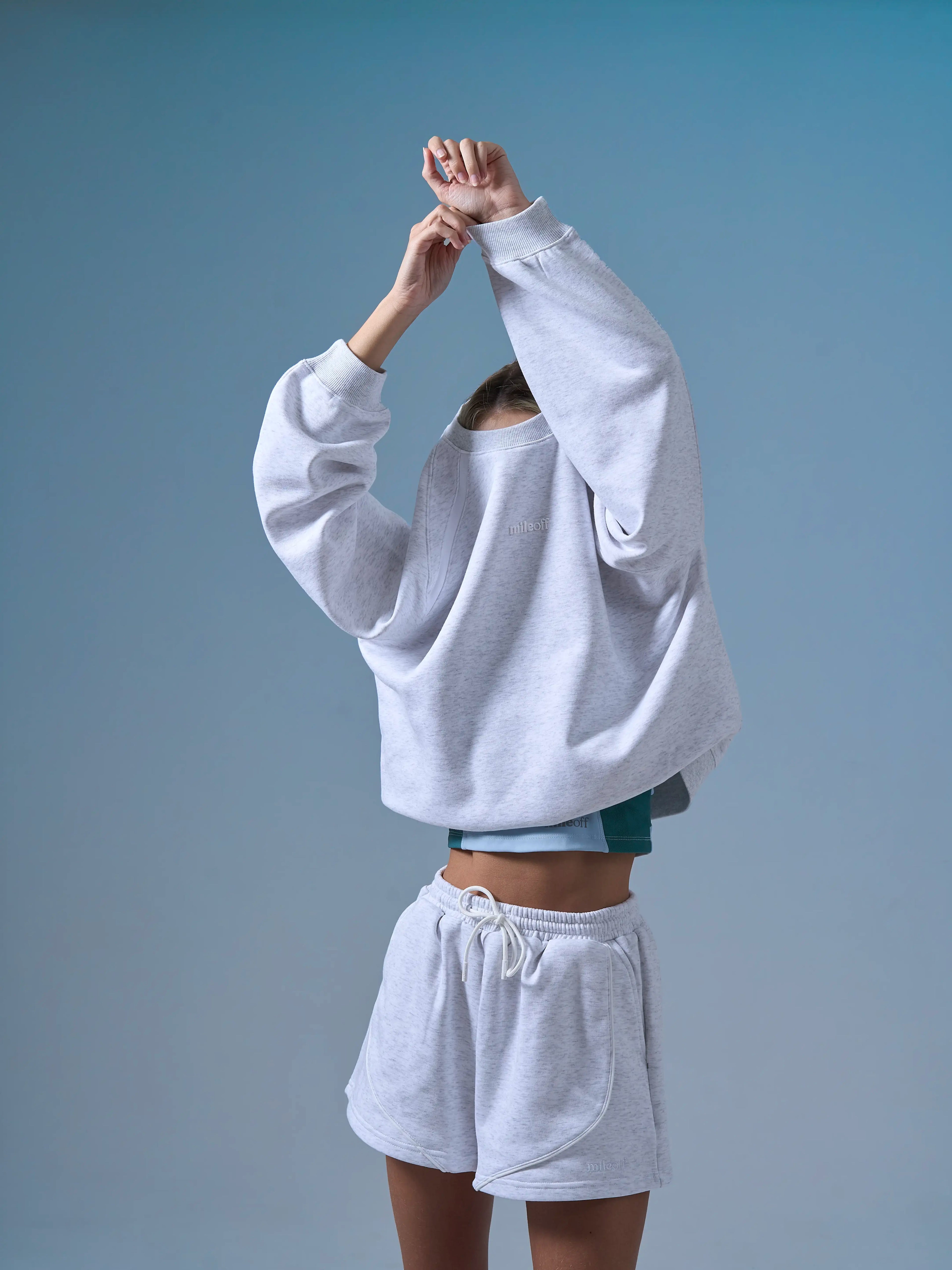 The Blackstone Embroidered Sweatshirt in Marl Grey