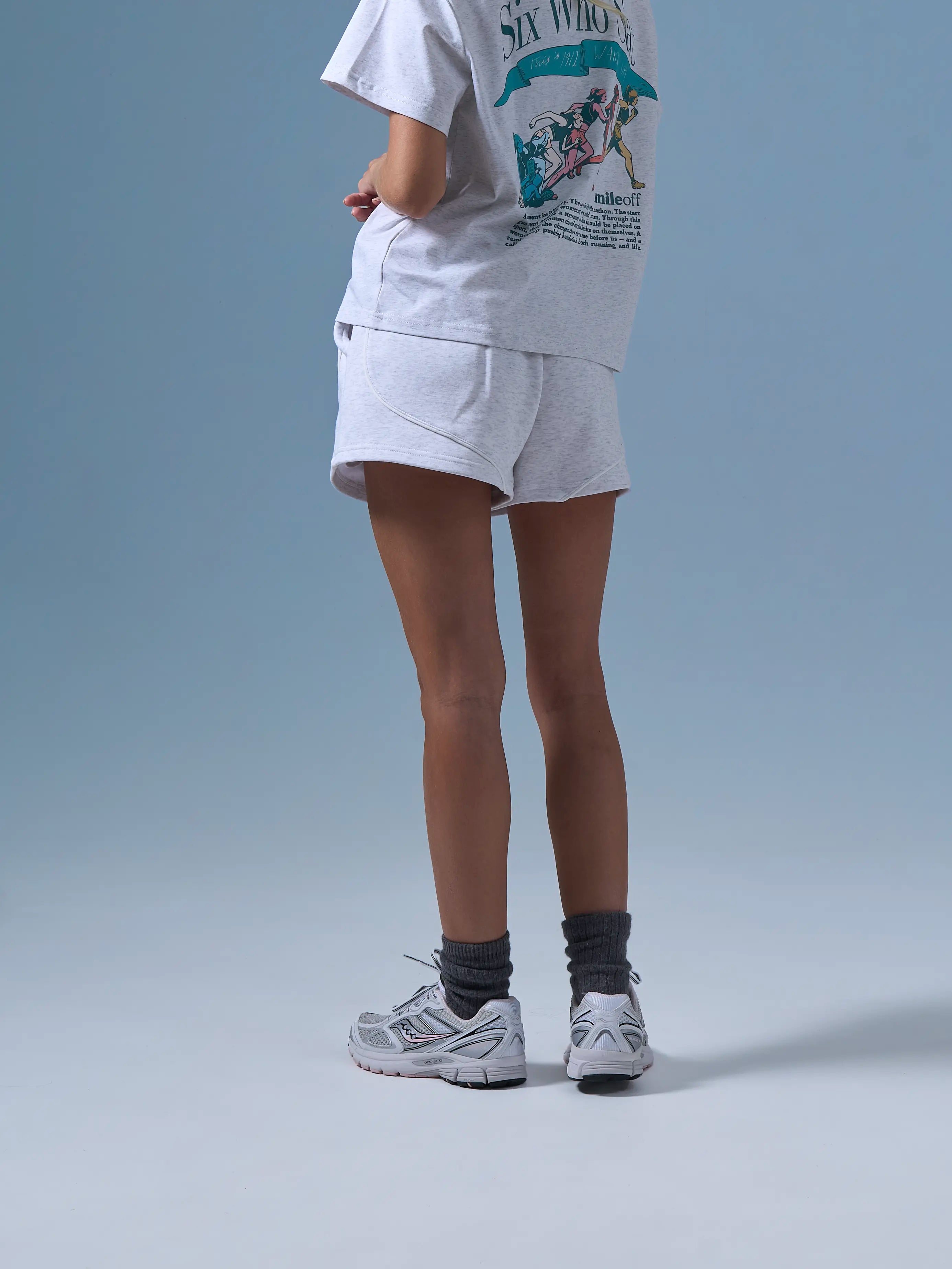 Jogging Short in Marl Grey