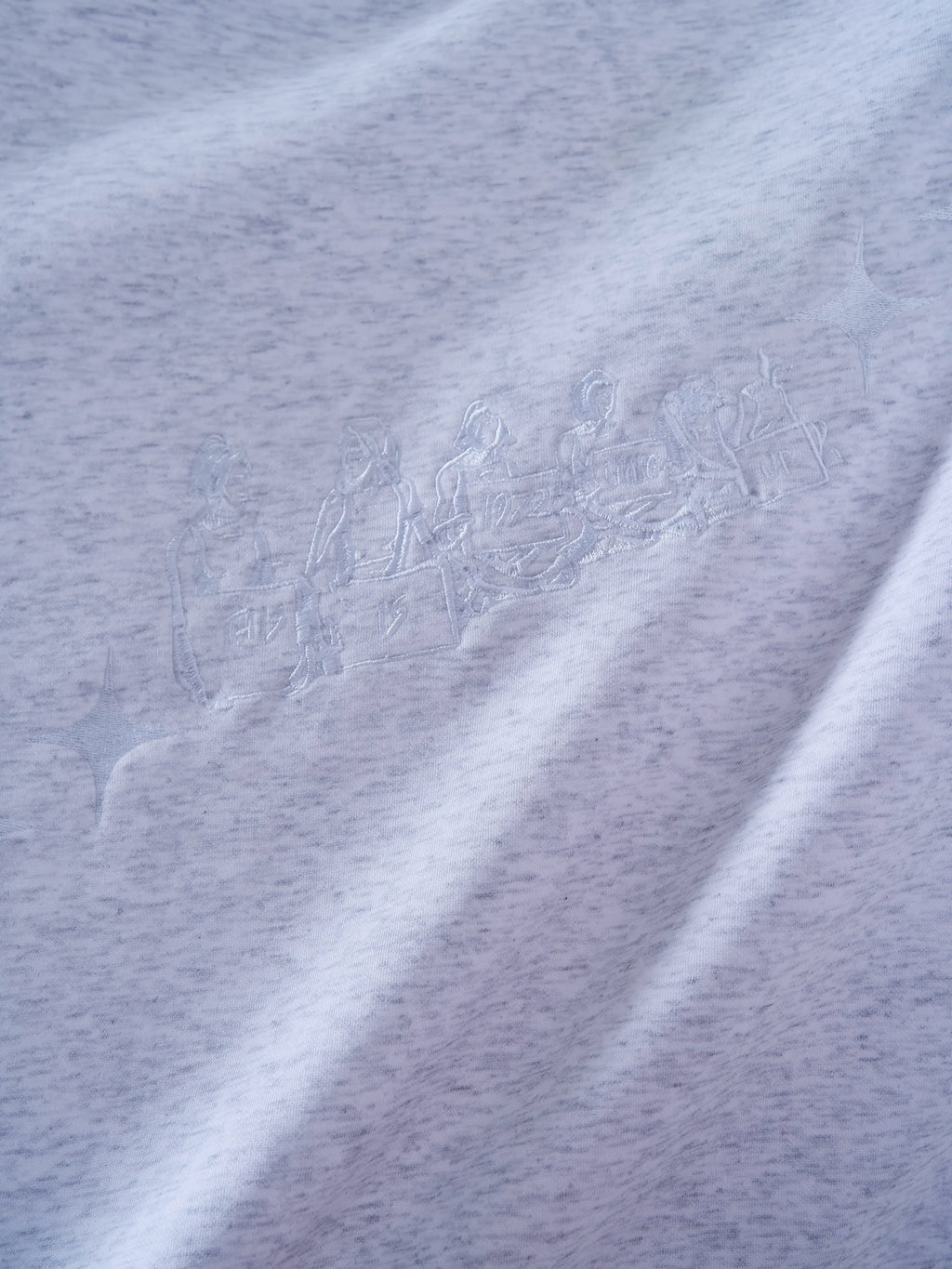 The Blackstone Embroidered Sweatshirt in Marl Grey