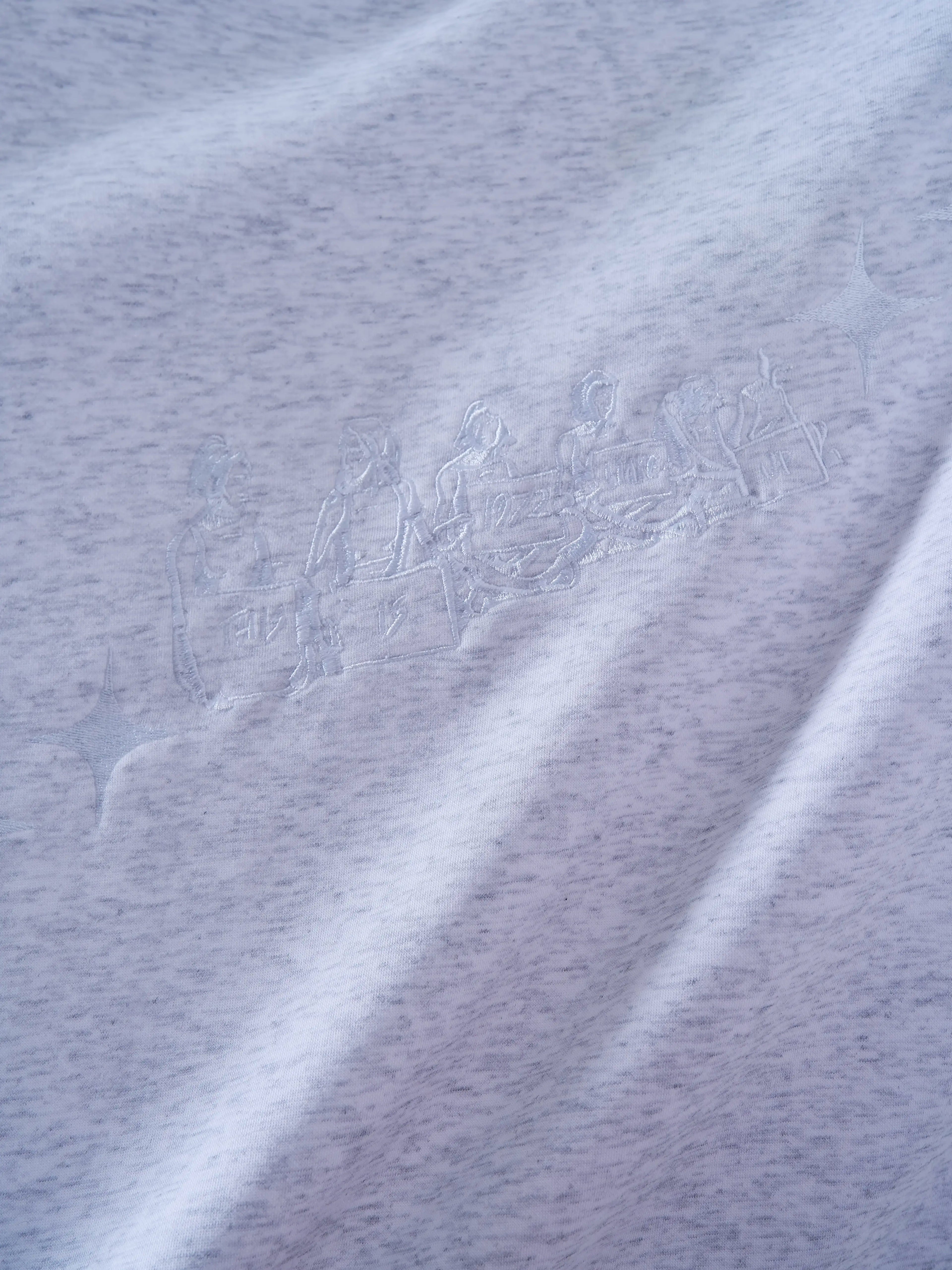 The Blackstone Embroidered Sweatshirt in Marl Grey