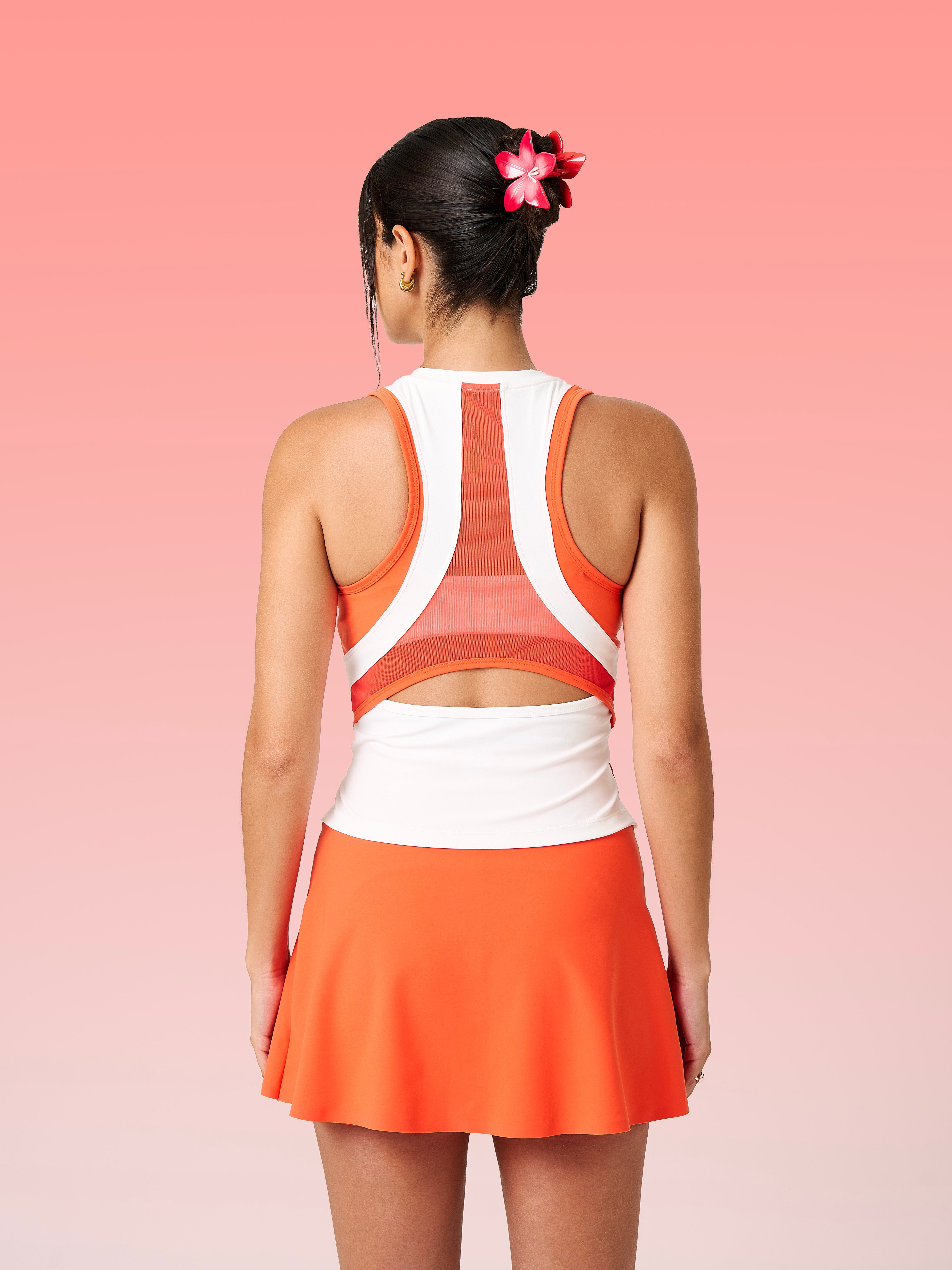Run Tank Top in Watermelon & White