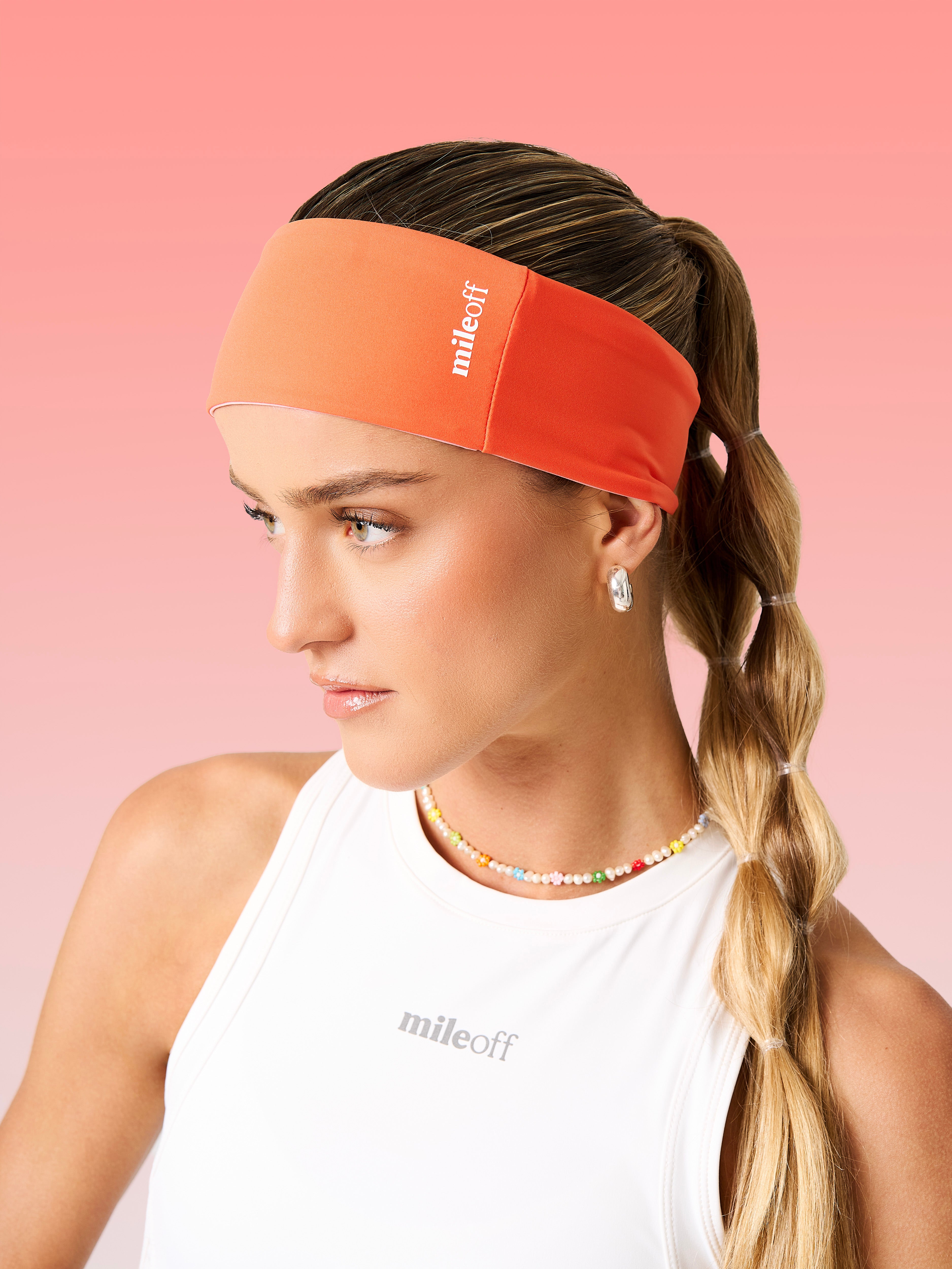 Reversible Headband In Watermelon Slush & Strawberry Cream