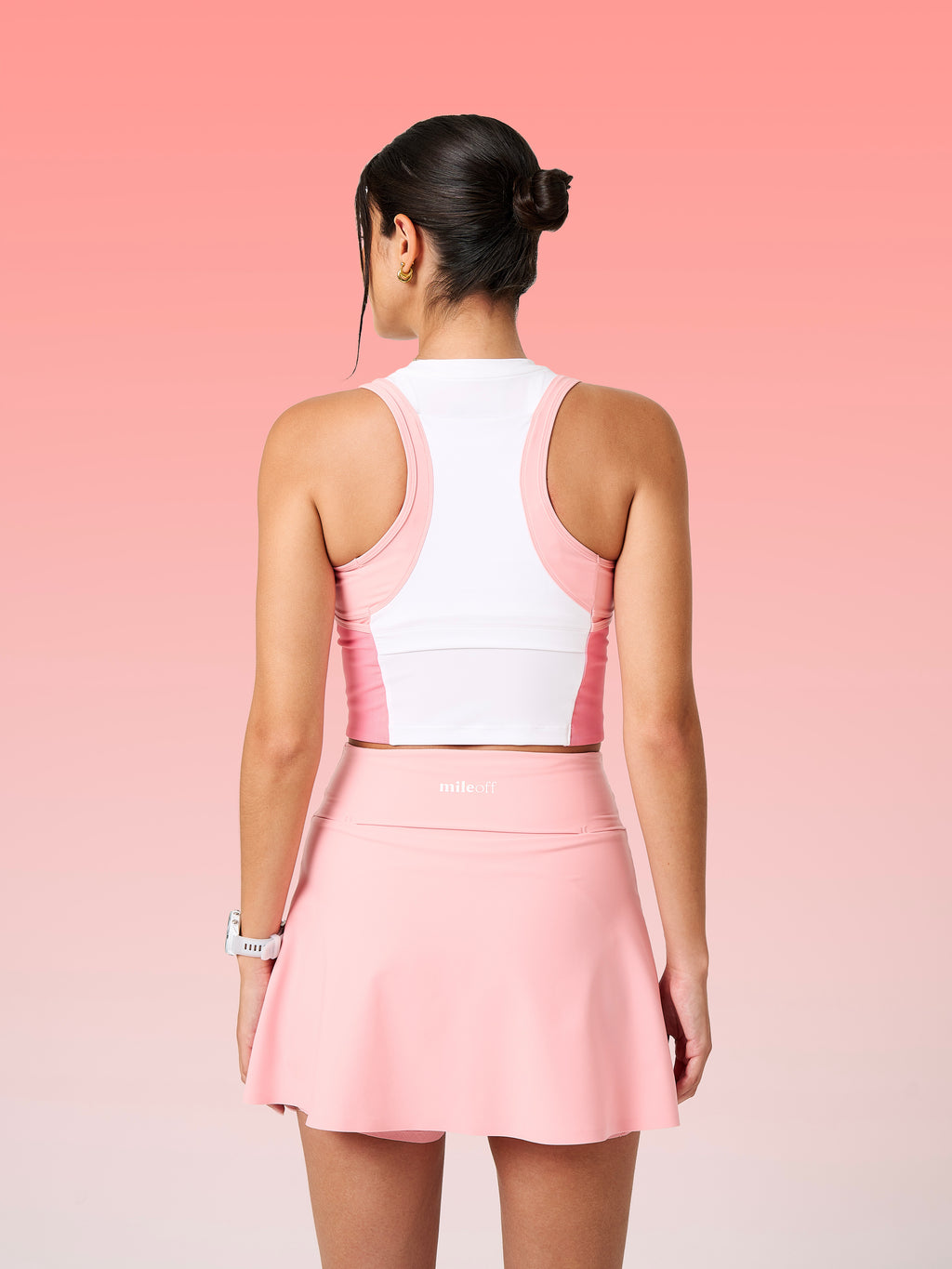 Cropped Race Tank in Strawberry Cream