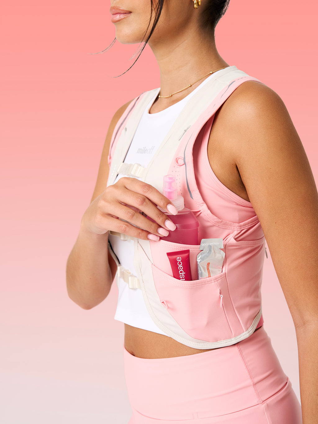 Hydration Run Vest In Strawberry Cream & Coconut Milk