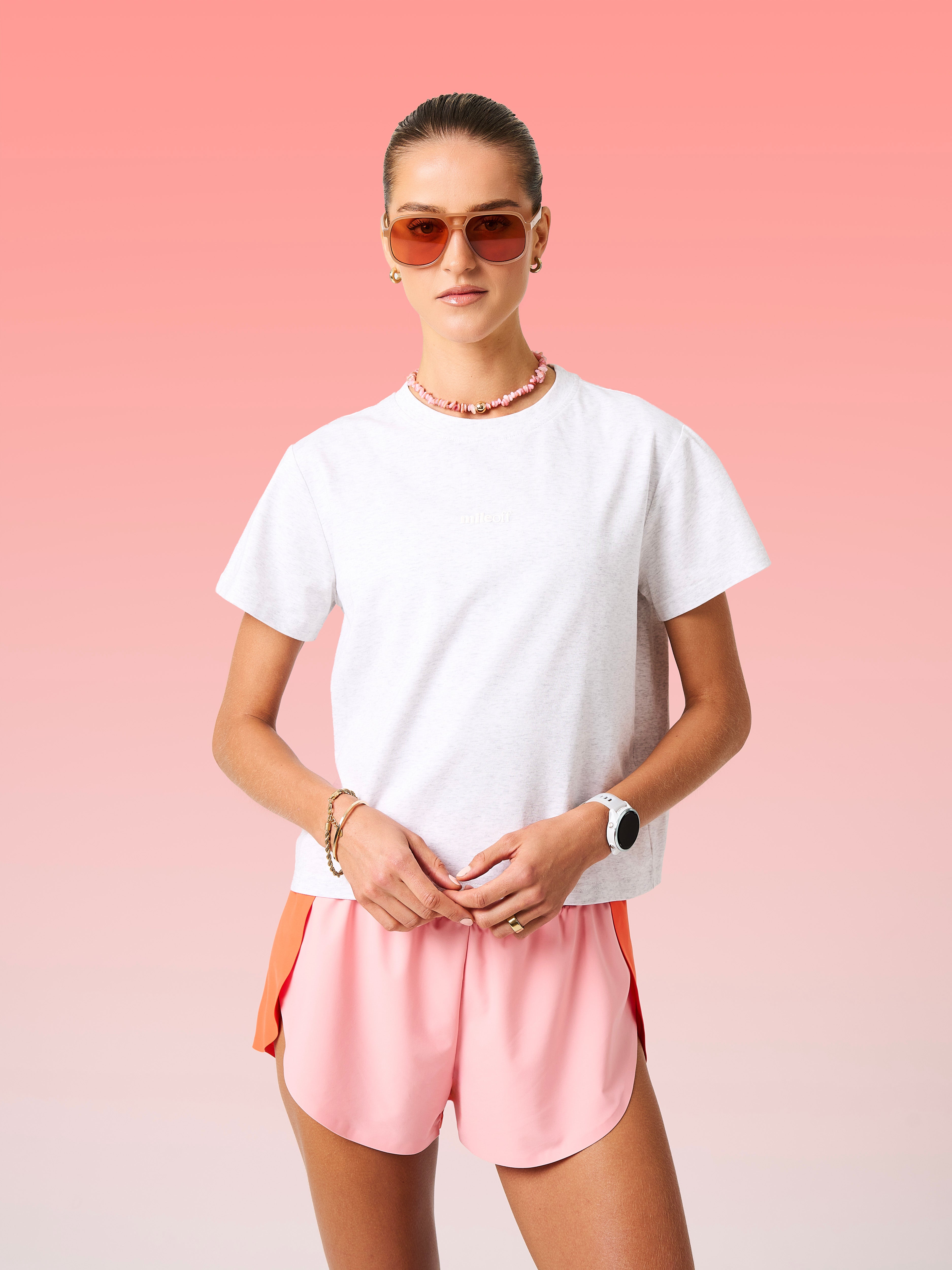 The Throw On Tee in Marl Grey