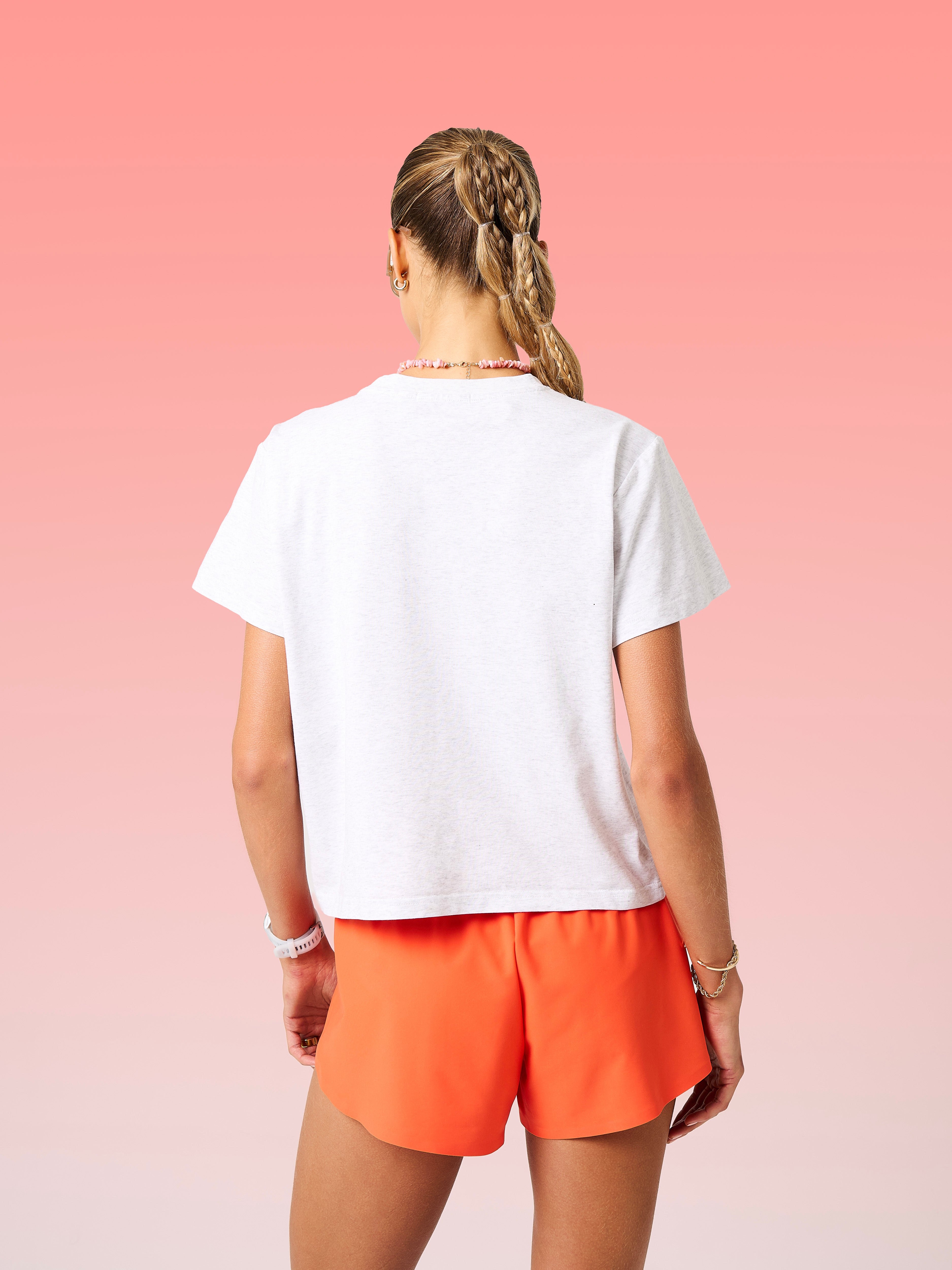 The Throw On Tee in Marl Grey