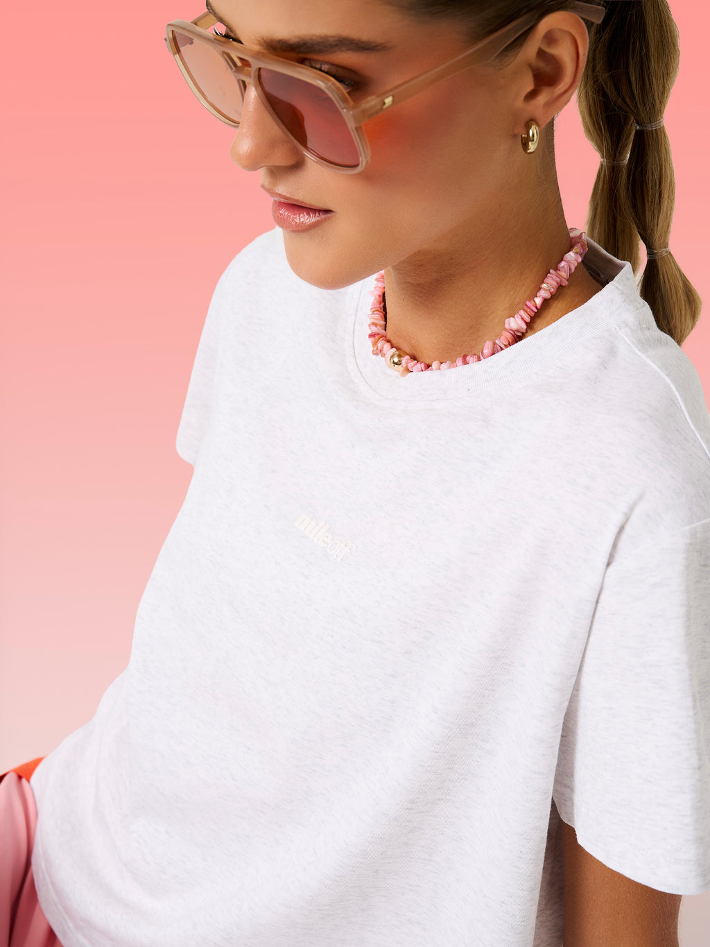 The Throw On Tee in Marl Grey