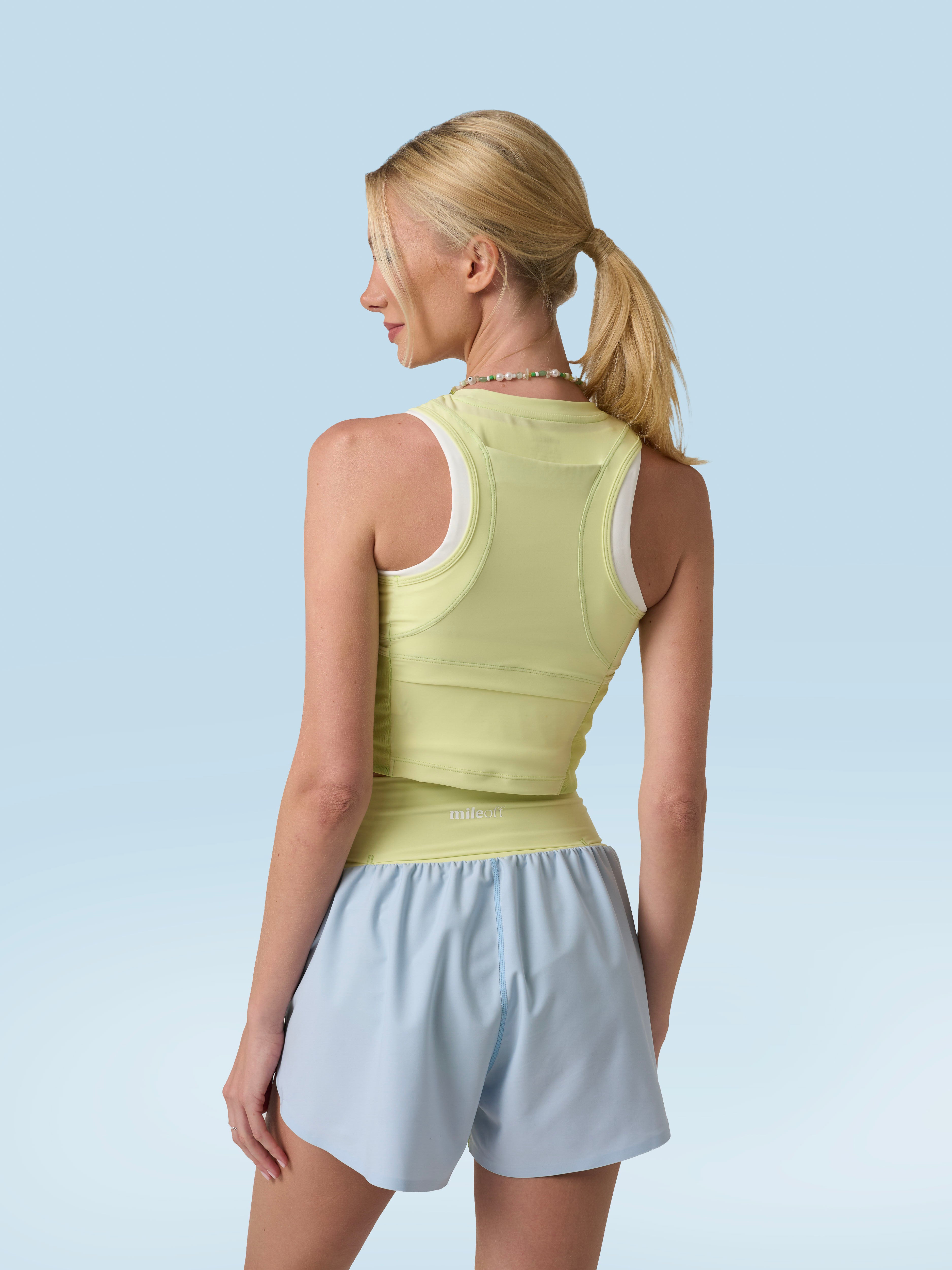 Cropped Race Tank in Key Lime
