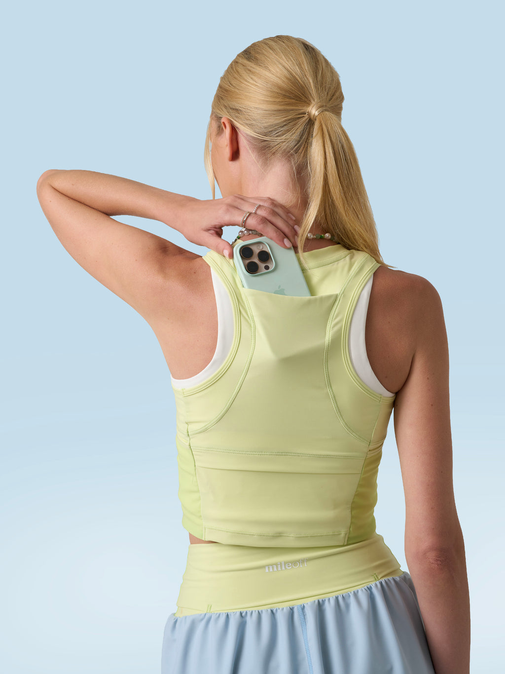 Cropped Race Tank in Key Lime
