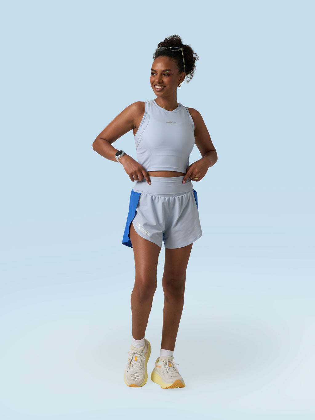 Cropped Race Tank in Cloudless Sky