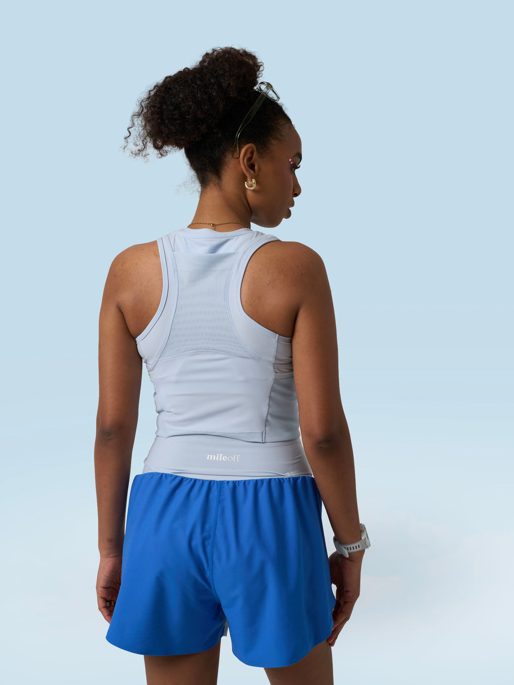 Cropped Race Tank in Cloudless Sky