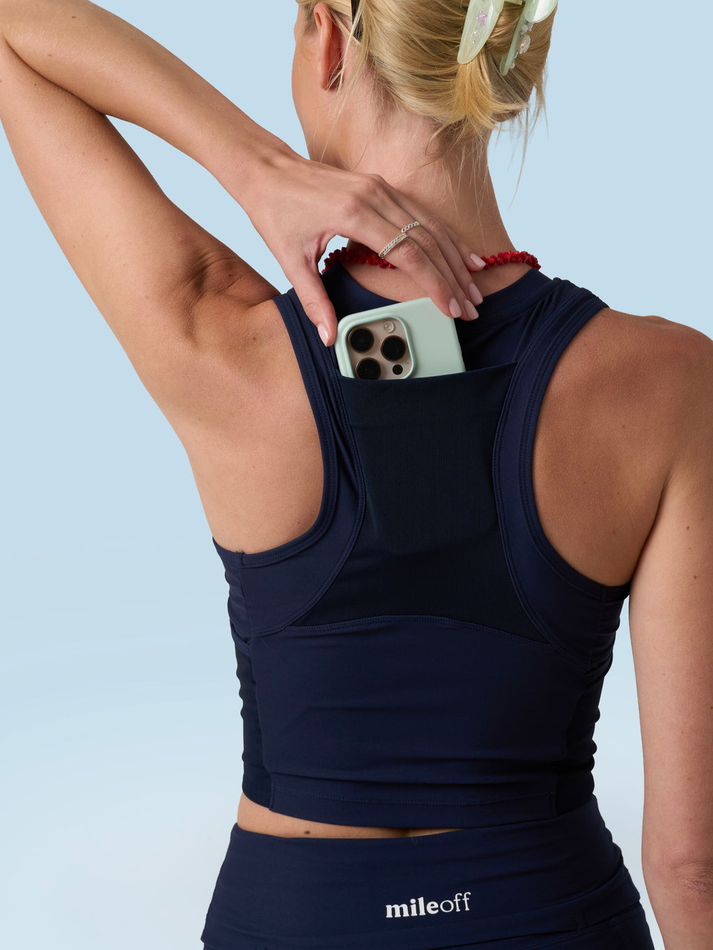 Cropped Race Tank in Midnight Dream