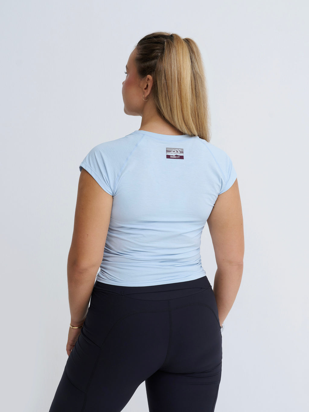 Ruched Run Tee in Blue Frost
