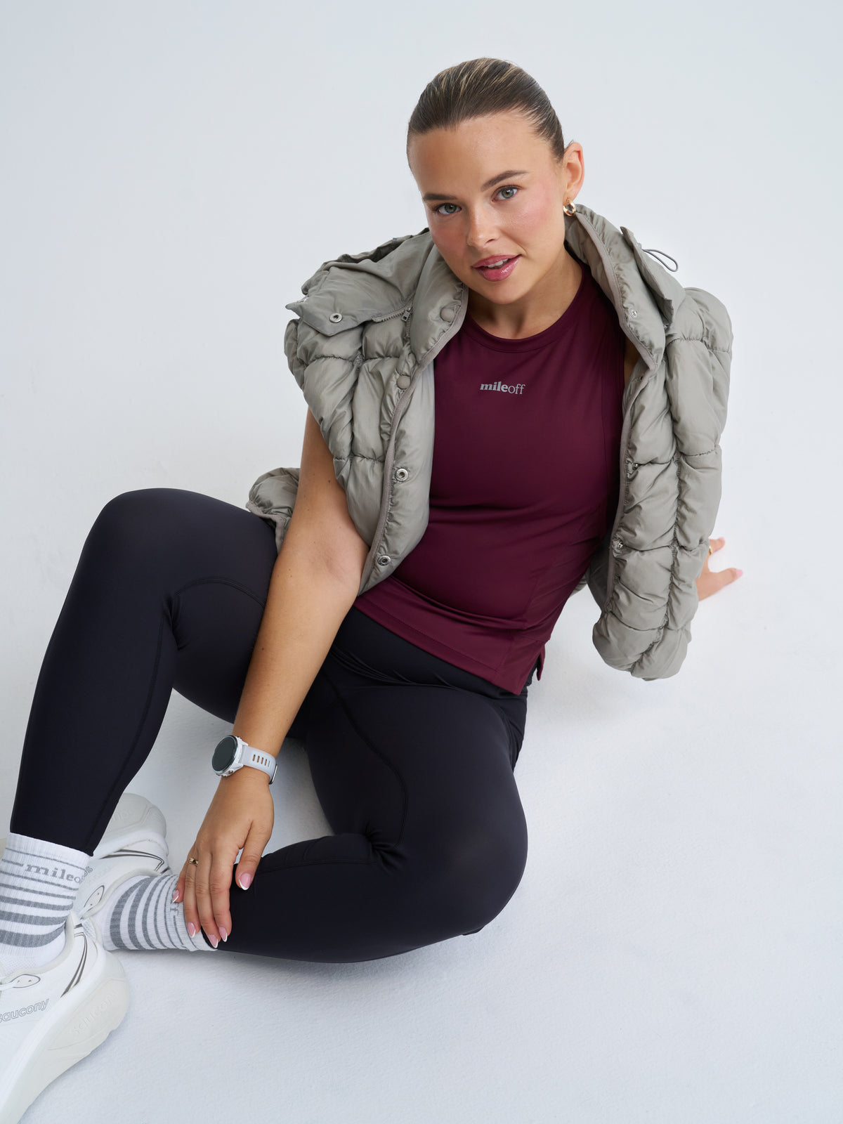 Cropped Race Tank In Burgundy Bliss