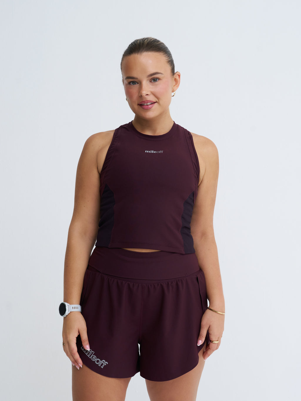 Cropped Race Tank In Burgundy Bliss