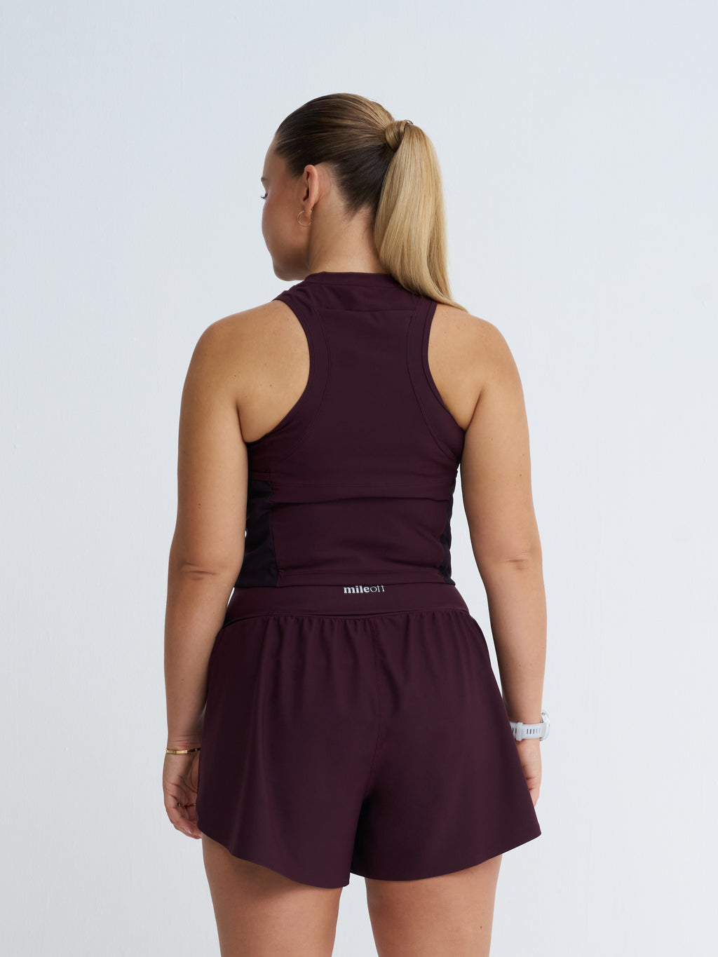 Cropped Race Tank In Burgundy Bliss