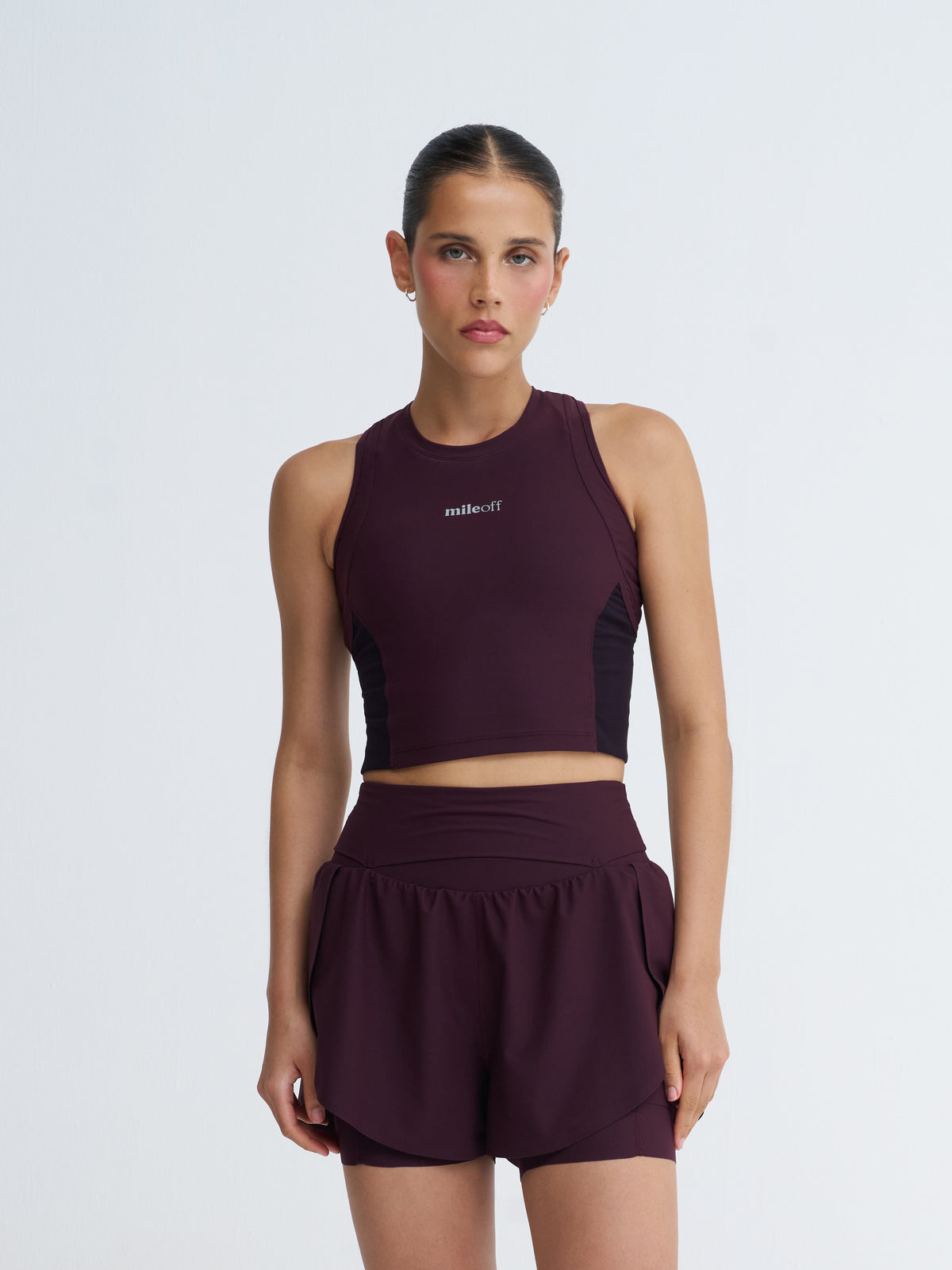 Cropped Race Tank In Burgundy Bliss