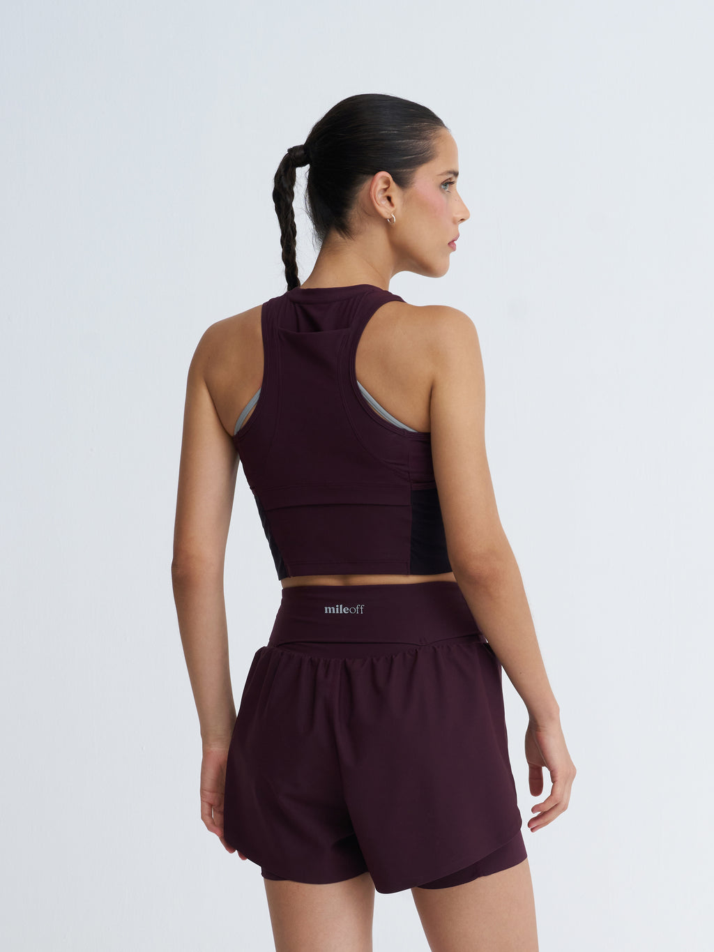 Cropped Race Tank In Burgundy Bliss