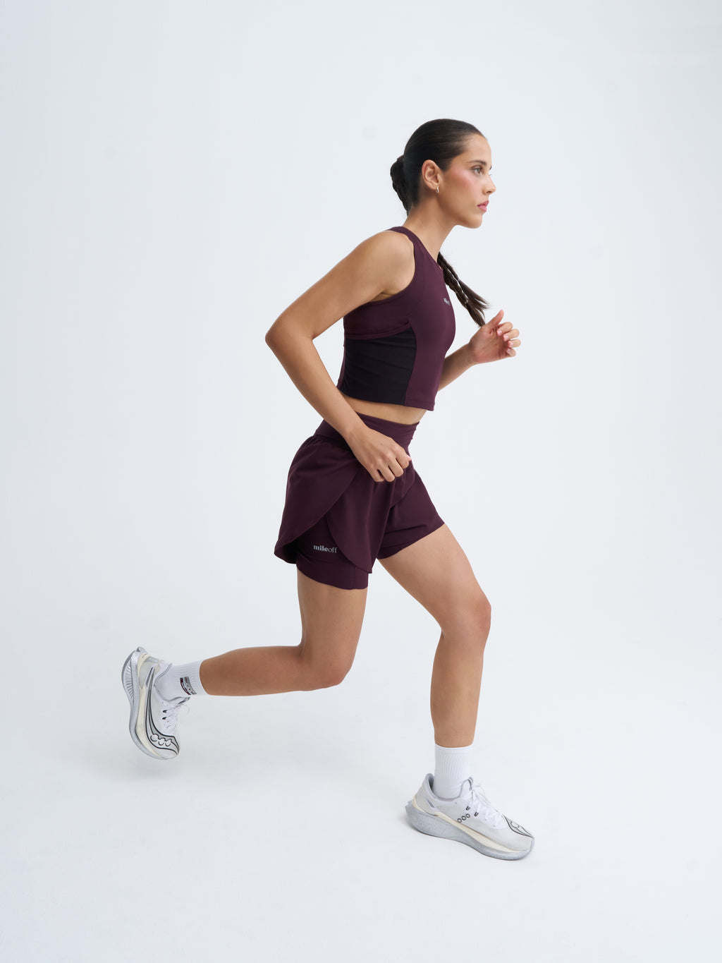 Cropped Race Tank In Burgundy Bliss