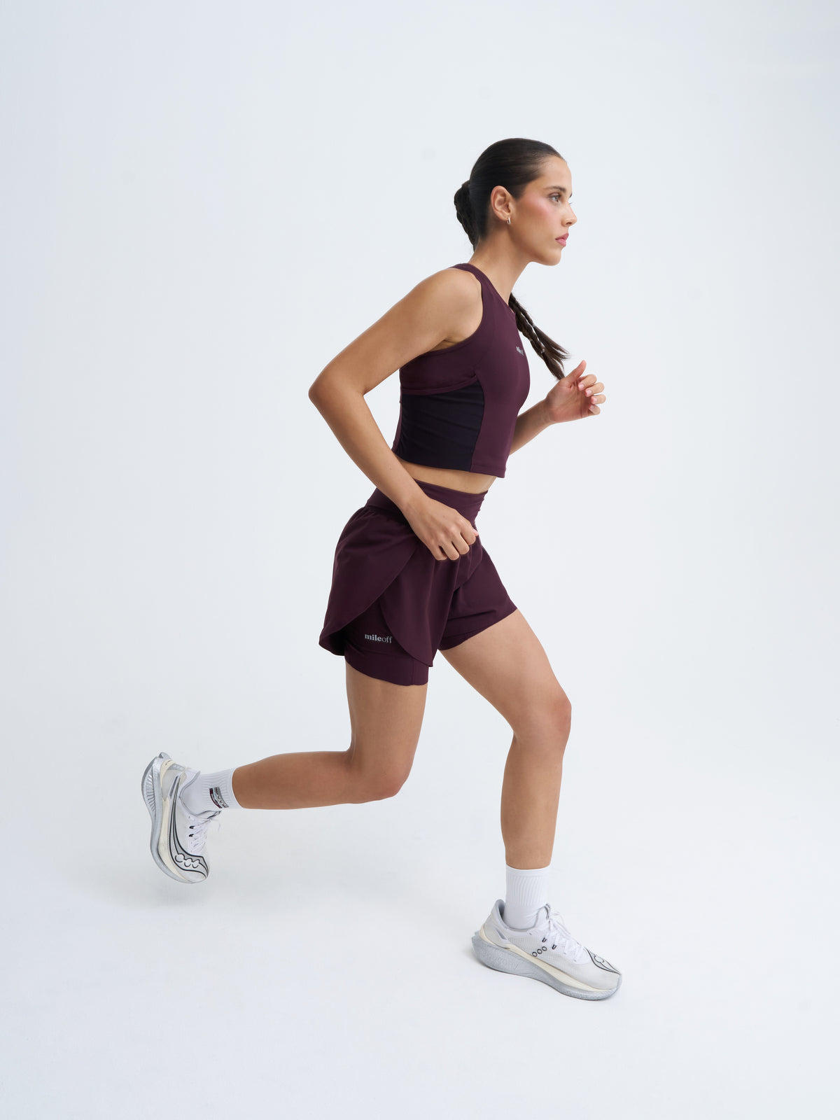 Cropped Race Tank In Burgundy Bliss