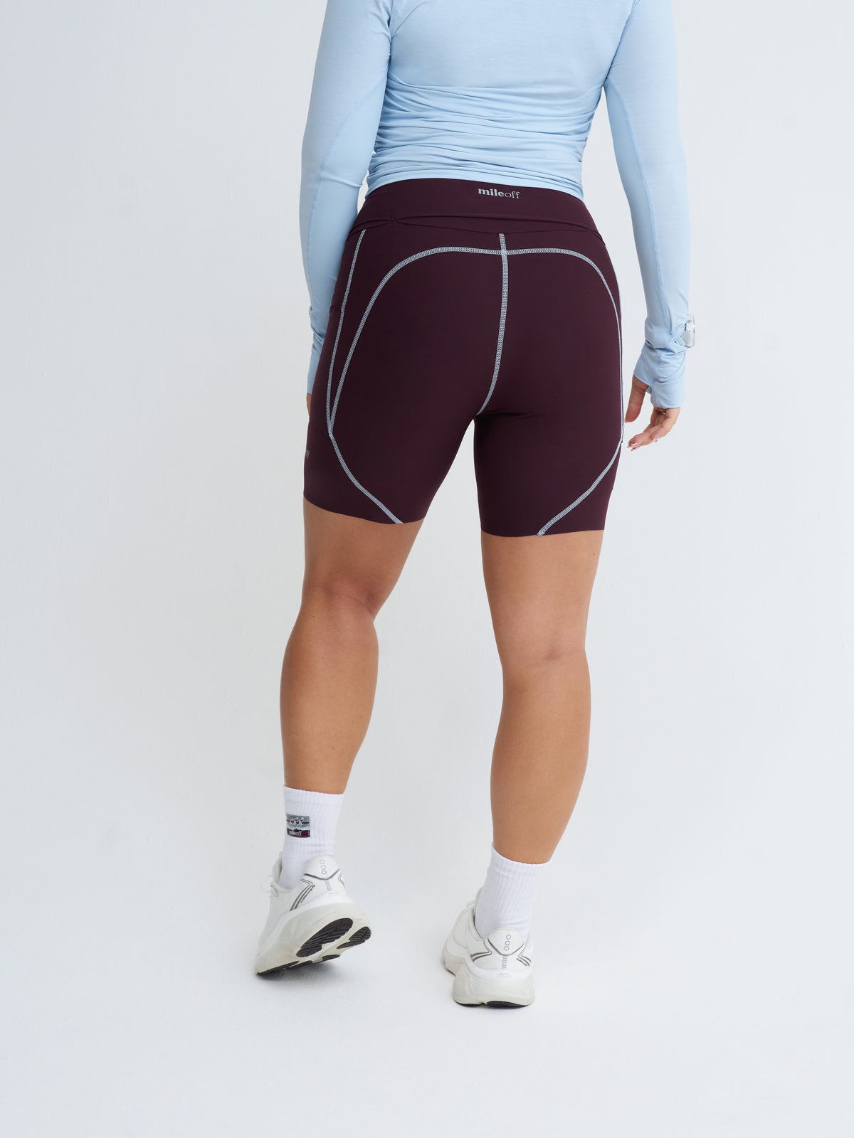 The Ultimate Tight Running Short in Burgundy Bliss With Contrast Stitching