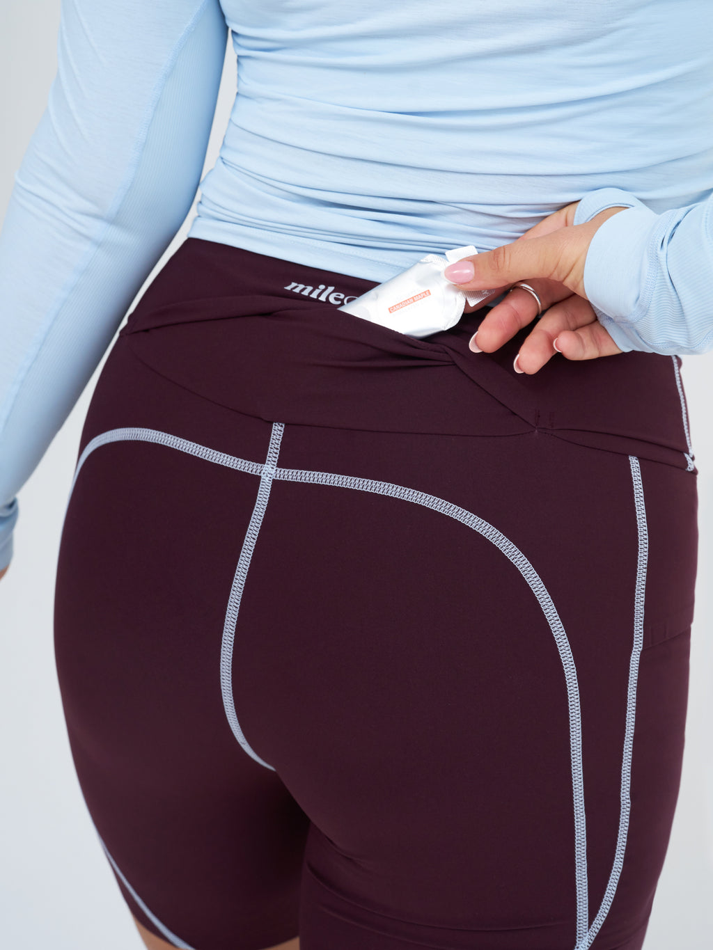 The Ultimate Tight Running Short in Burgundy Bliss With Contrast Stitching