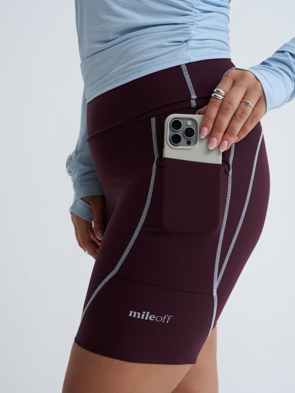 The Ultimate Tight Running Short in Burgundy Bliss With Contrast Stitching