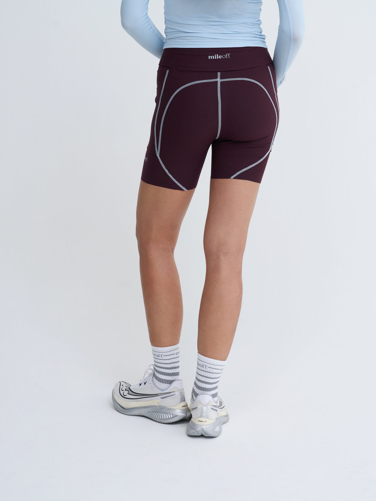The Ultimate Tight Running Short in Burgundy Bliss With Contrast Stitching