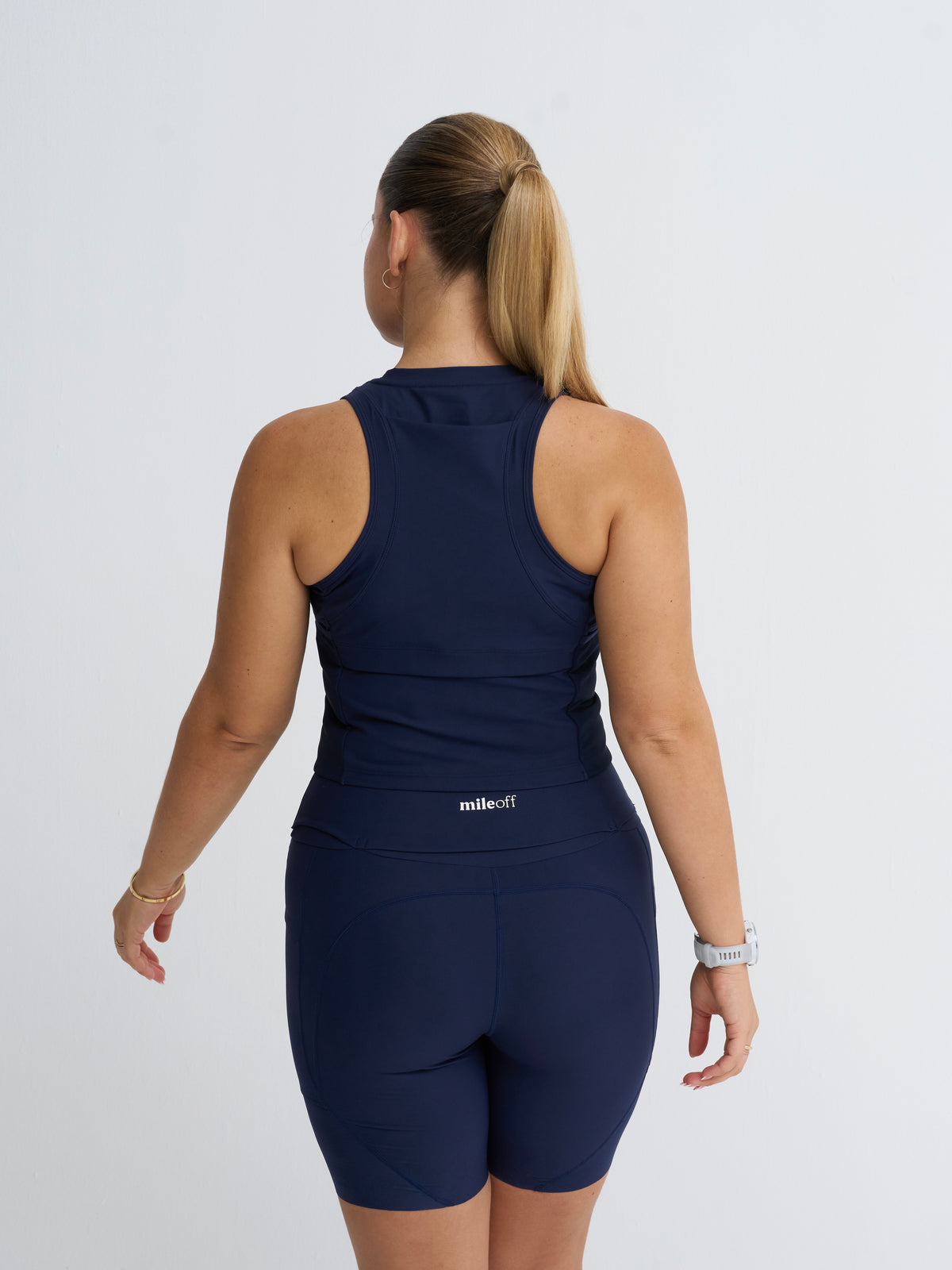 Cropped Race Tank in Midnight Dream