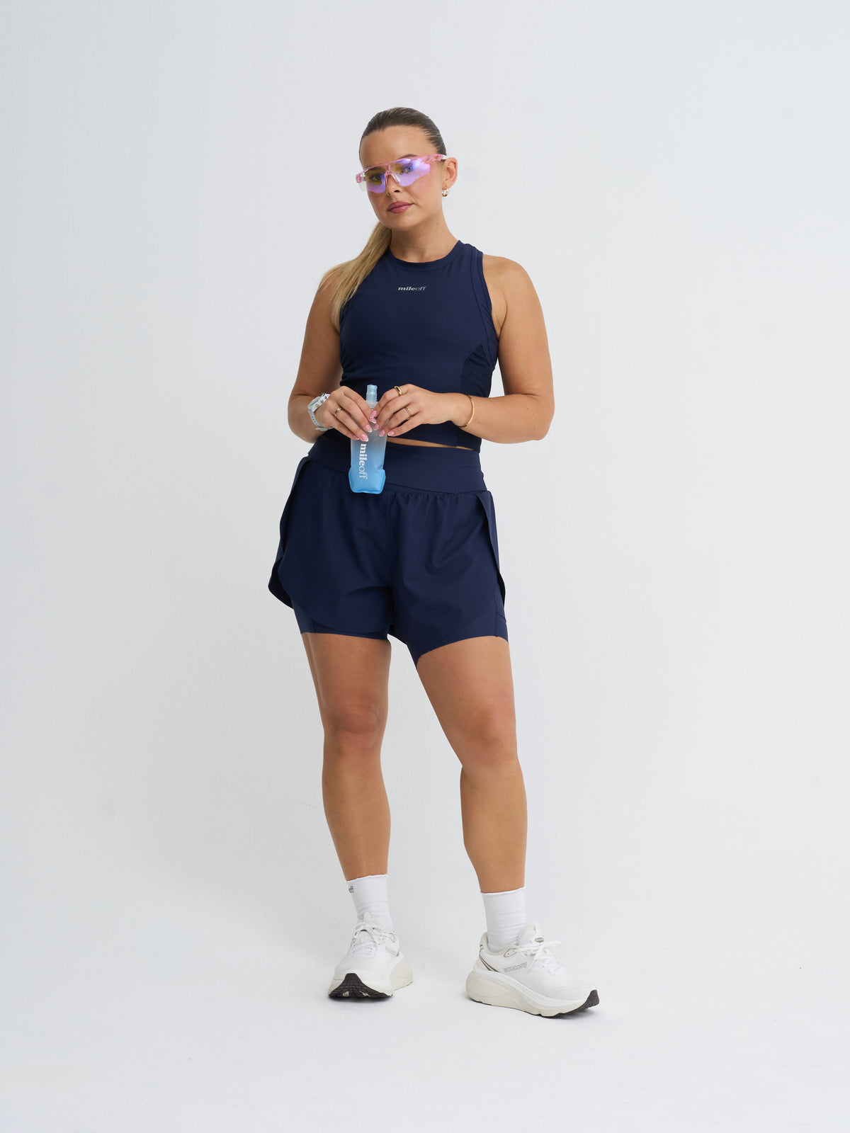 Cropped Race Tank in Midnight Dream