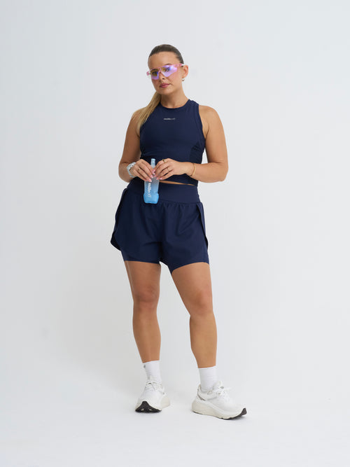 Cropped Race Tank in Midnight Dream