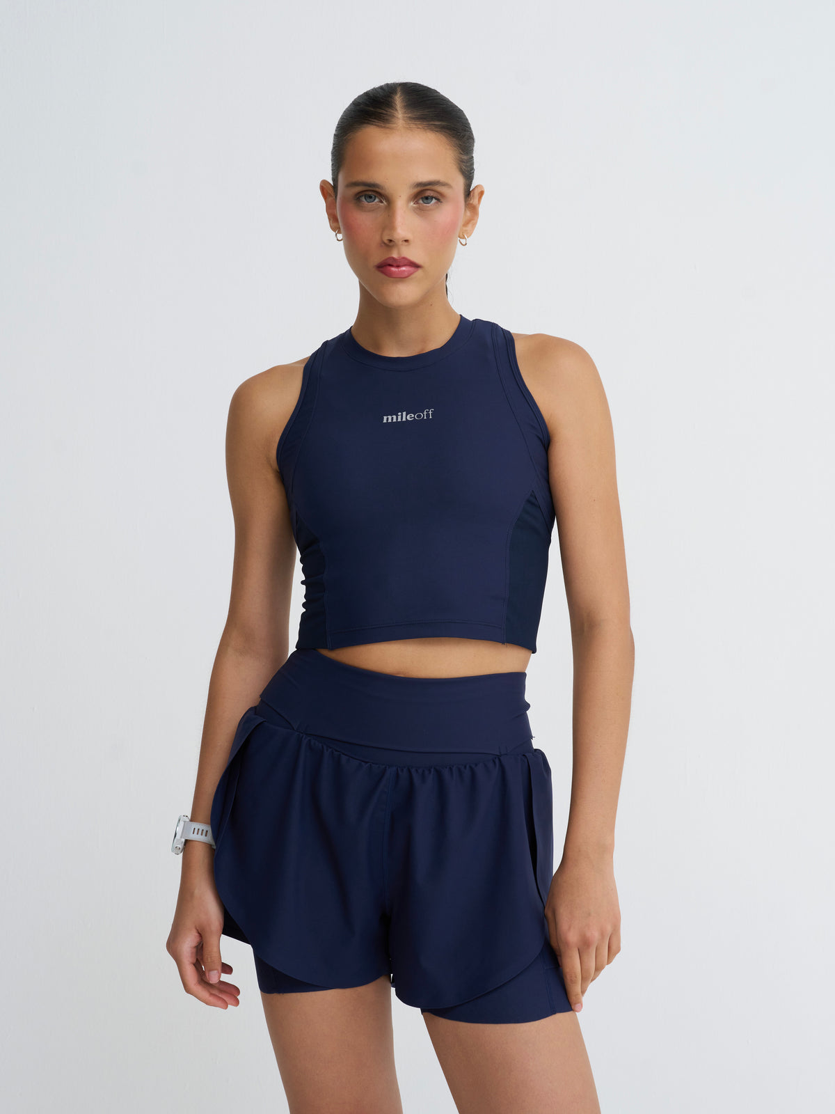 Cropped Race Tank in Midnight Dream
