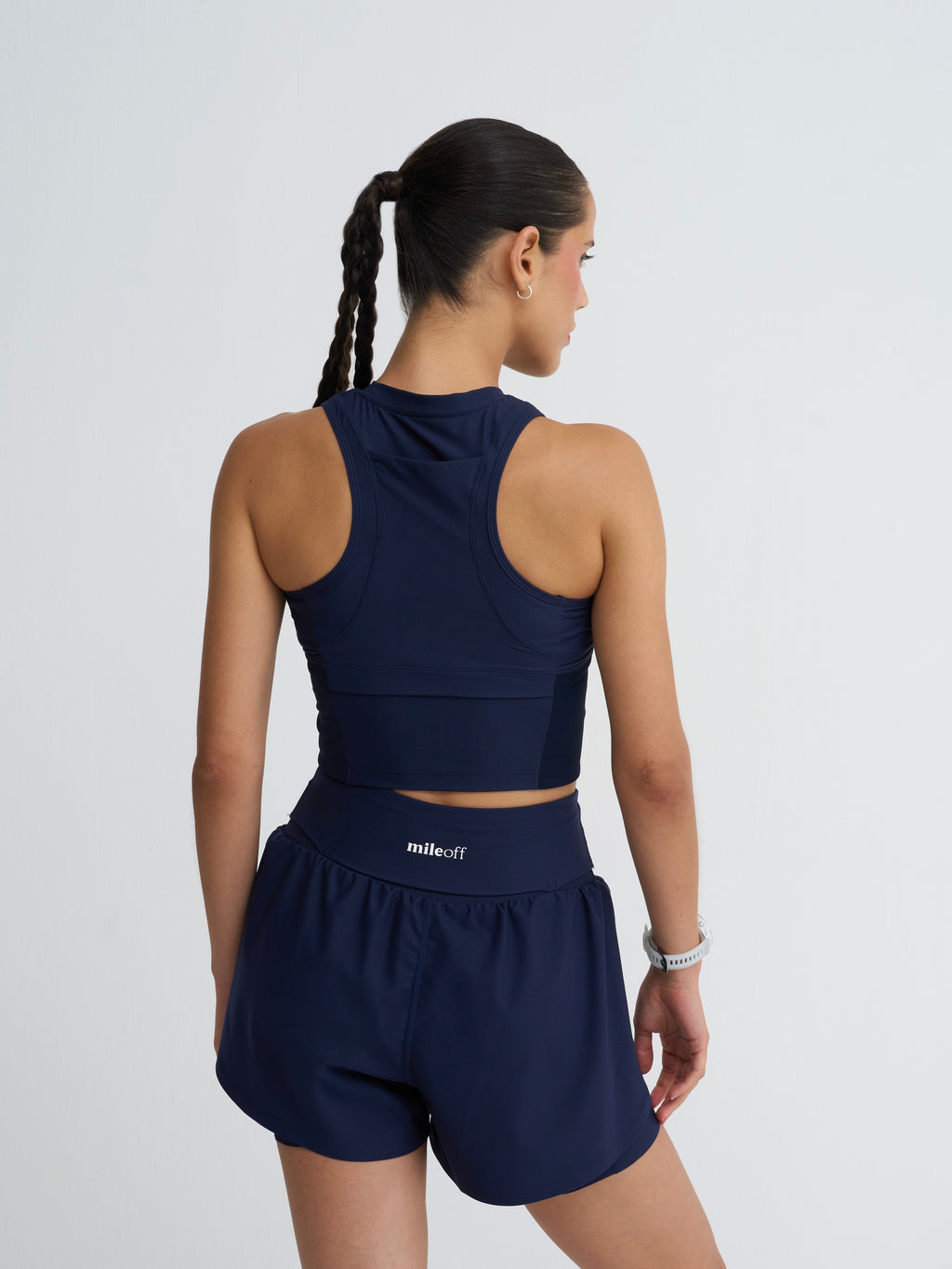 Cropped Race Tank in Midnight Dream