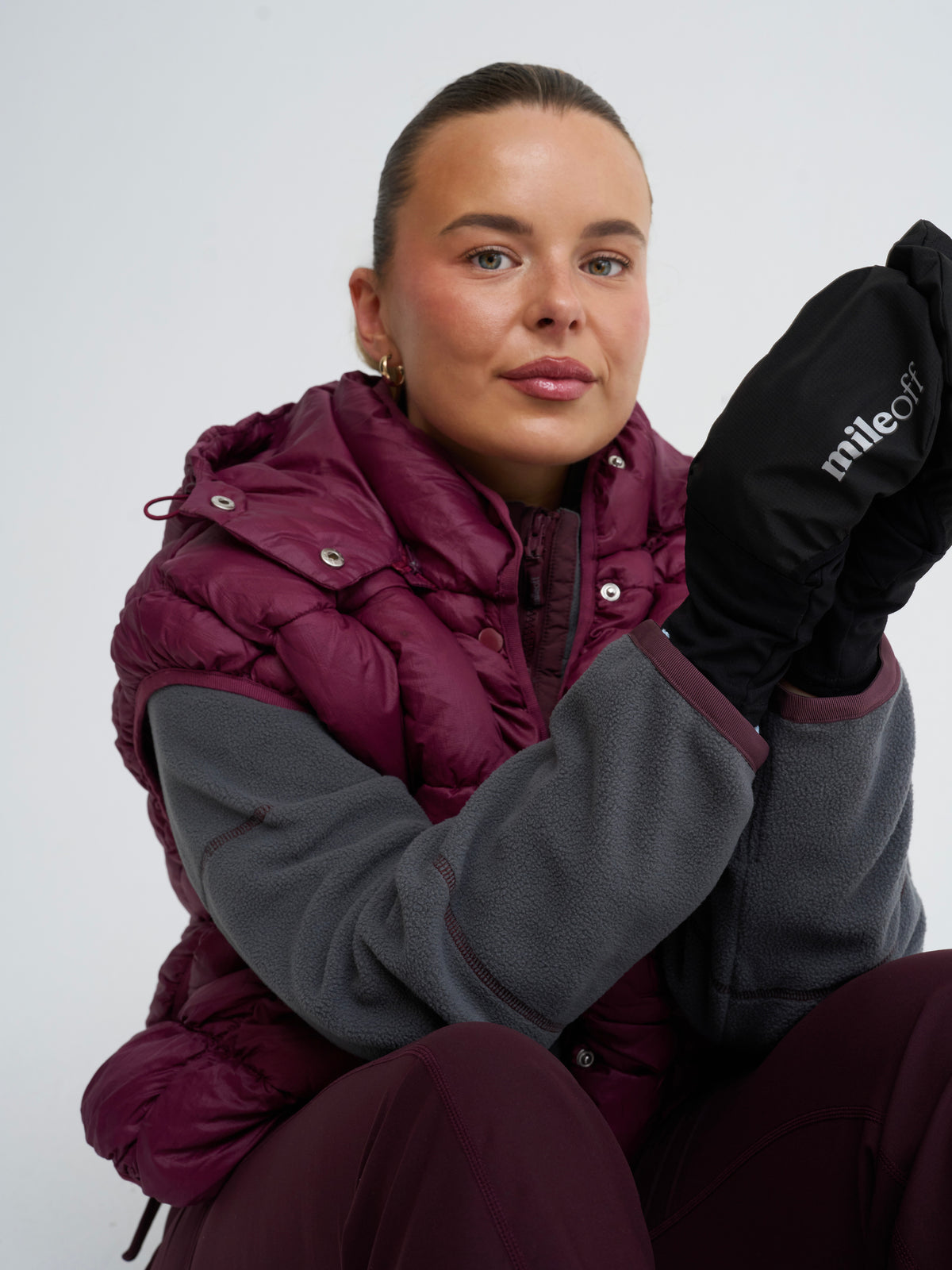 Ultimate Running Mittens With Waterproof Cover in Black