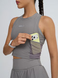 Cropped Race Tank In Grey Haze