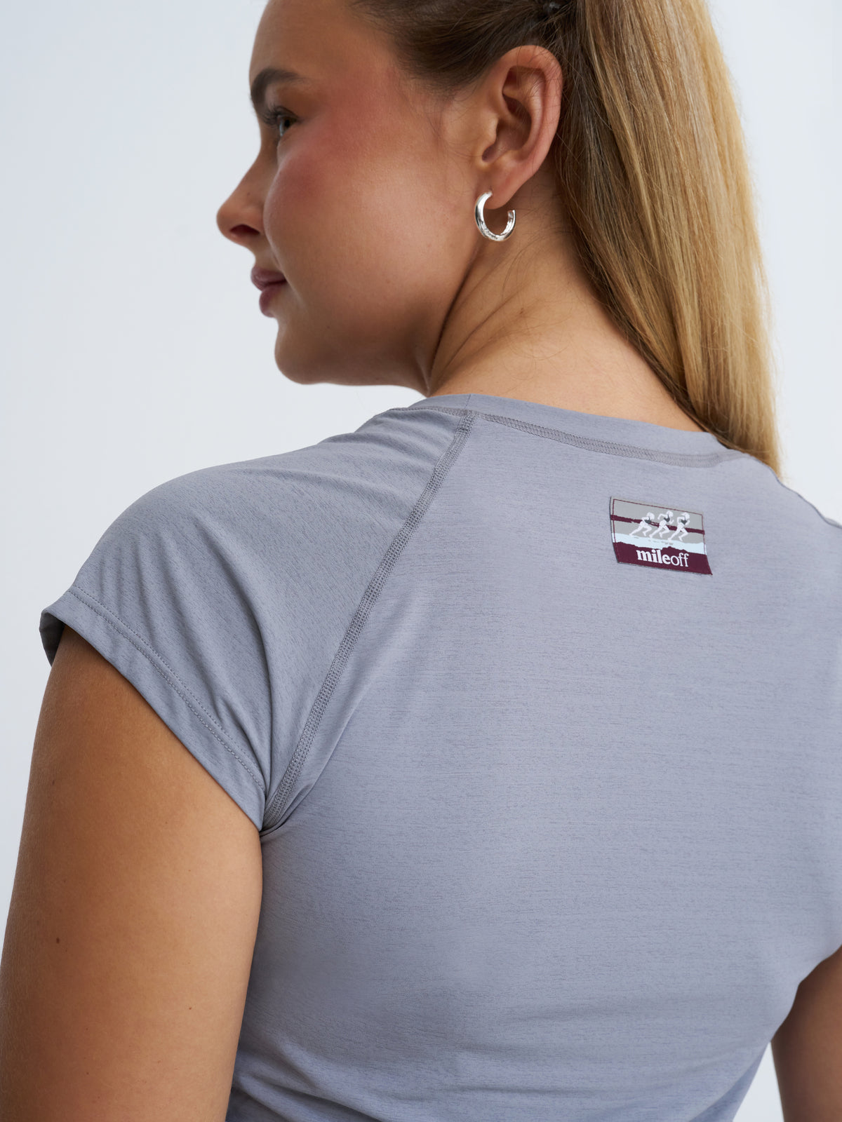 Ruched Run Tee in Grey Haze