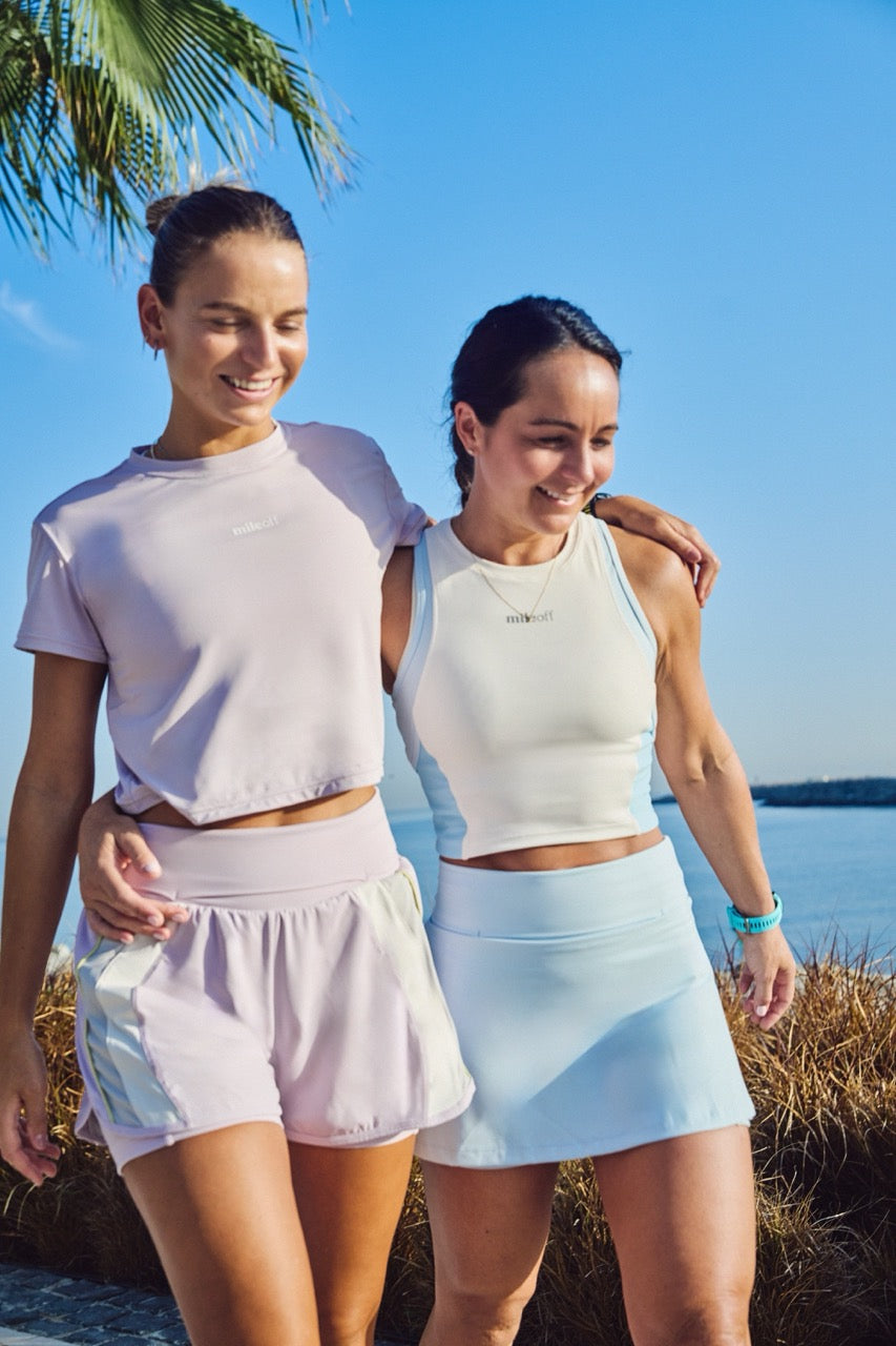 Cropped Run Tee in Lilac