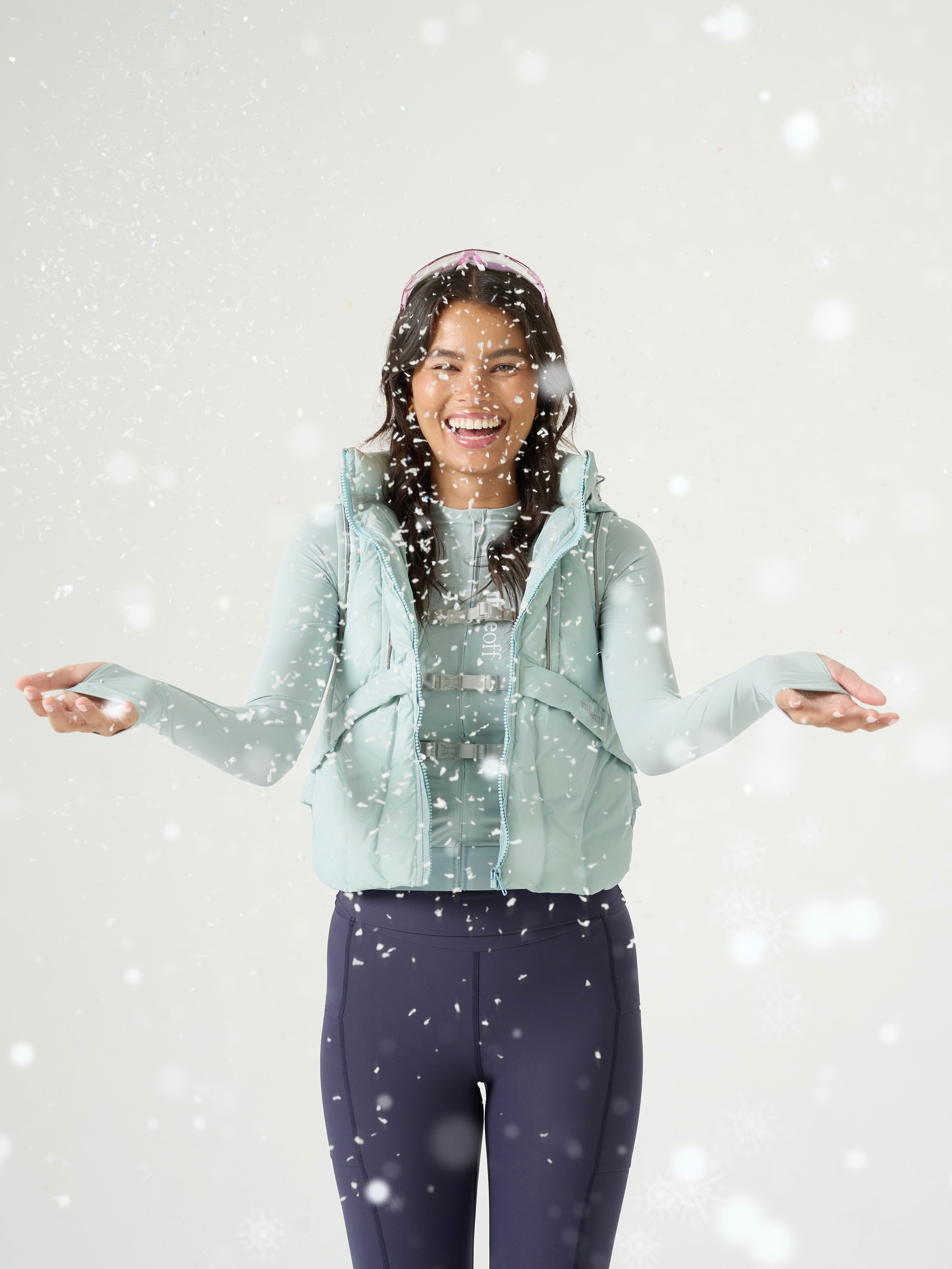 Padded Run Gilet in Ether Green