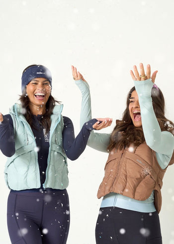 Padded Run Gilet in Ether Green