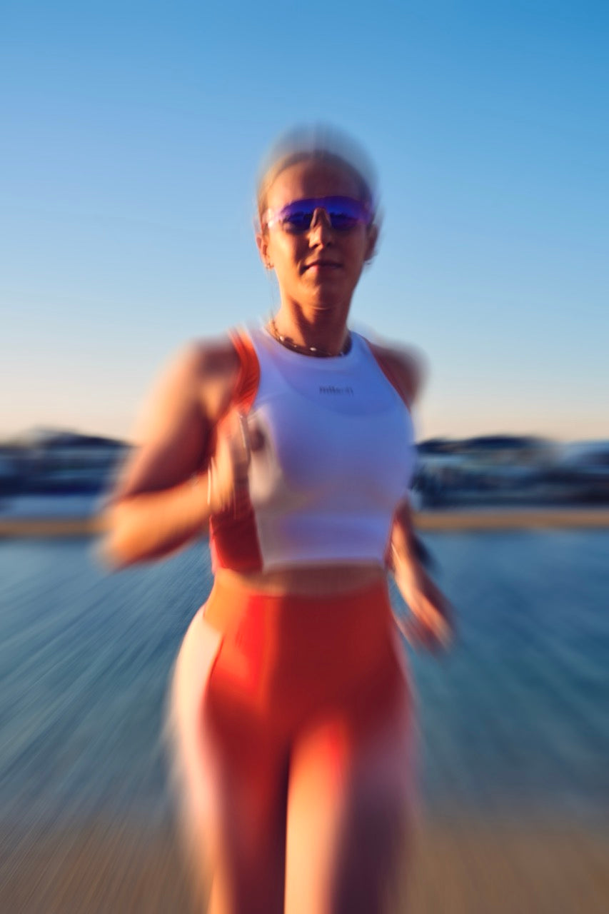 Cropped Race Tank in Watermelon Slush