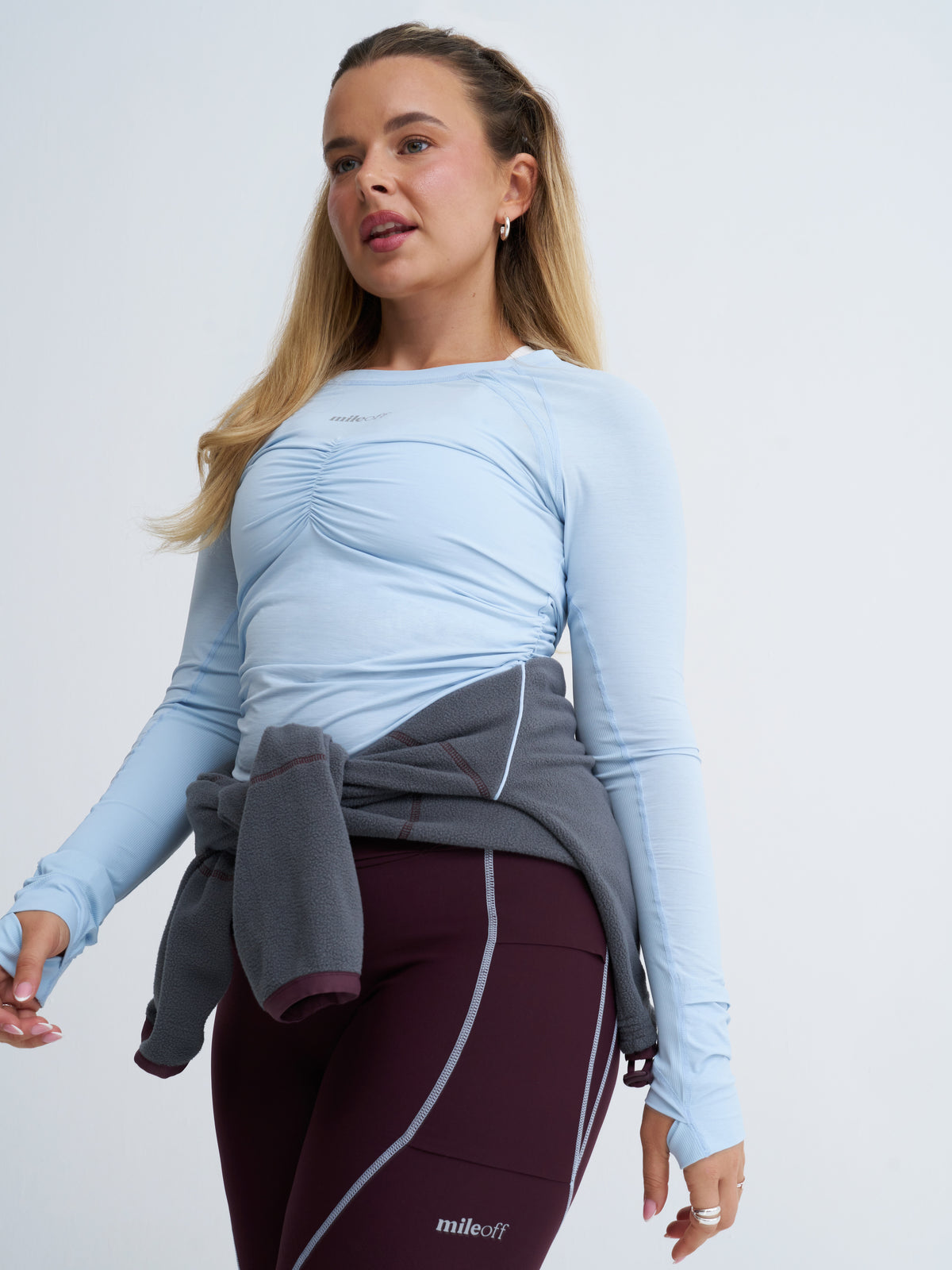 ultimate tight running short in burgundy bliss with contrast stitching