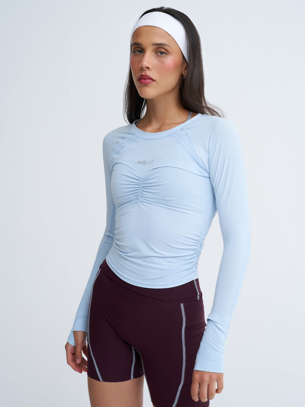 Long Sleeve Run Layer in Blue Frost