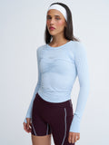 Long Sleeve Run Layer in Blue Frost