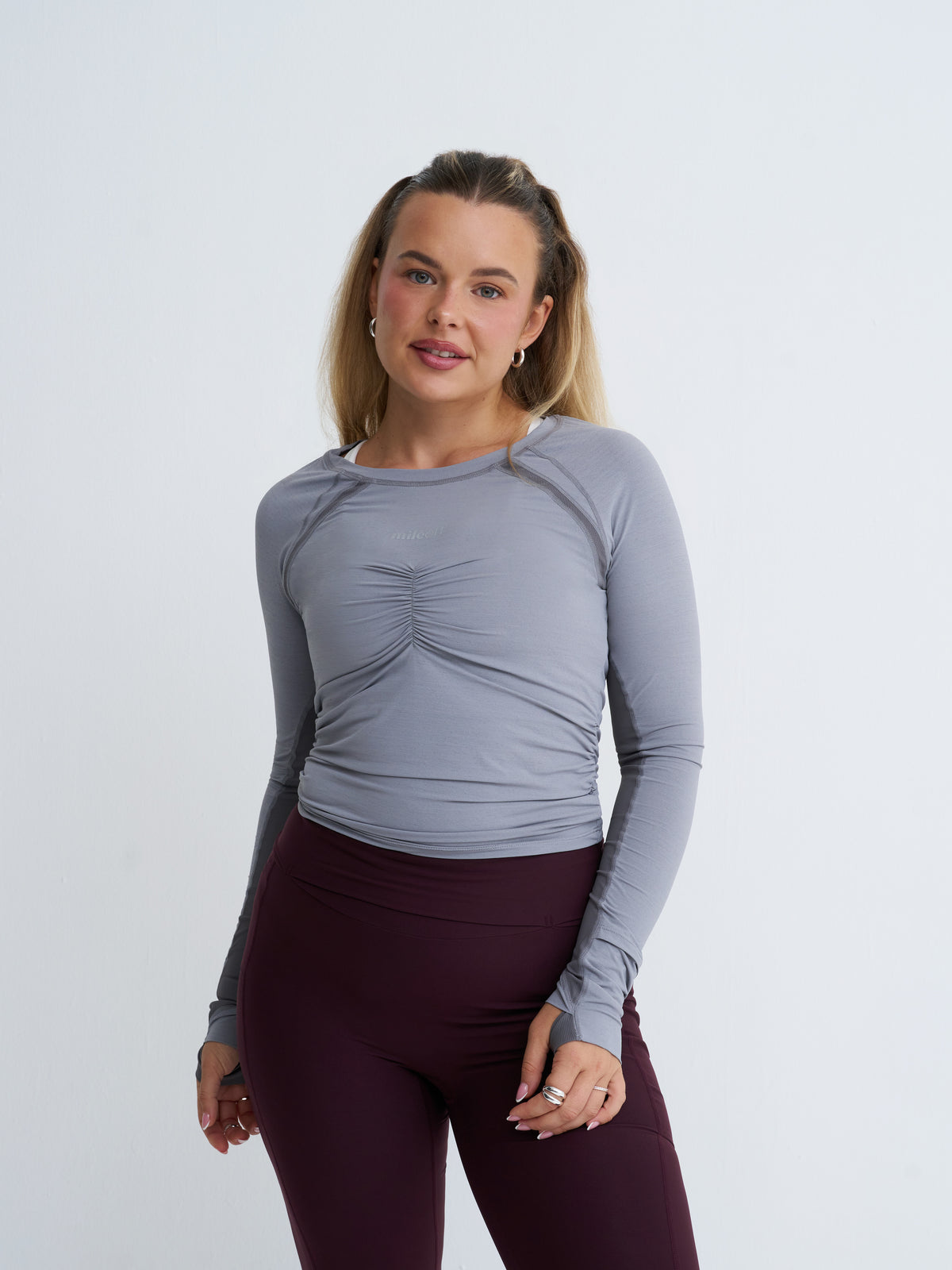 Long Sleeve Run Layer in Grey Haze