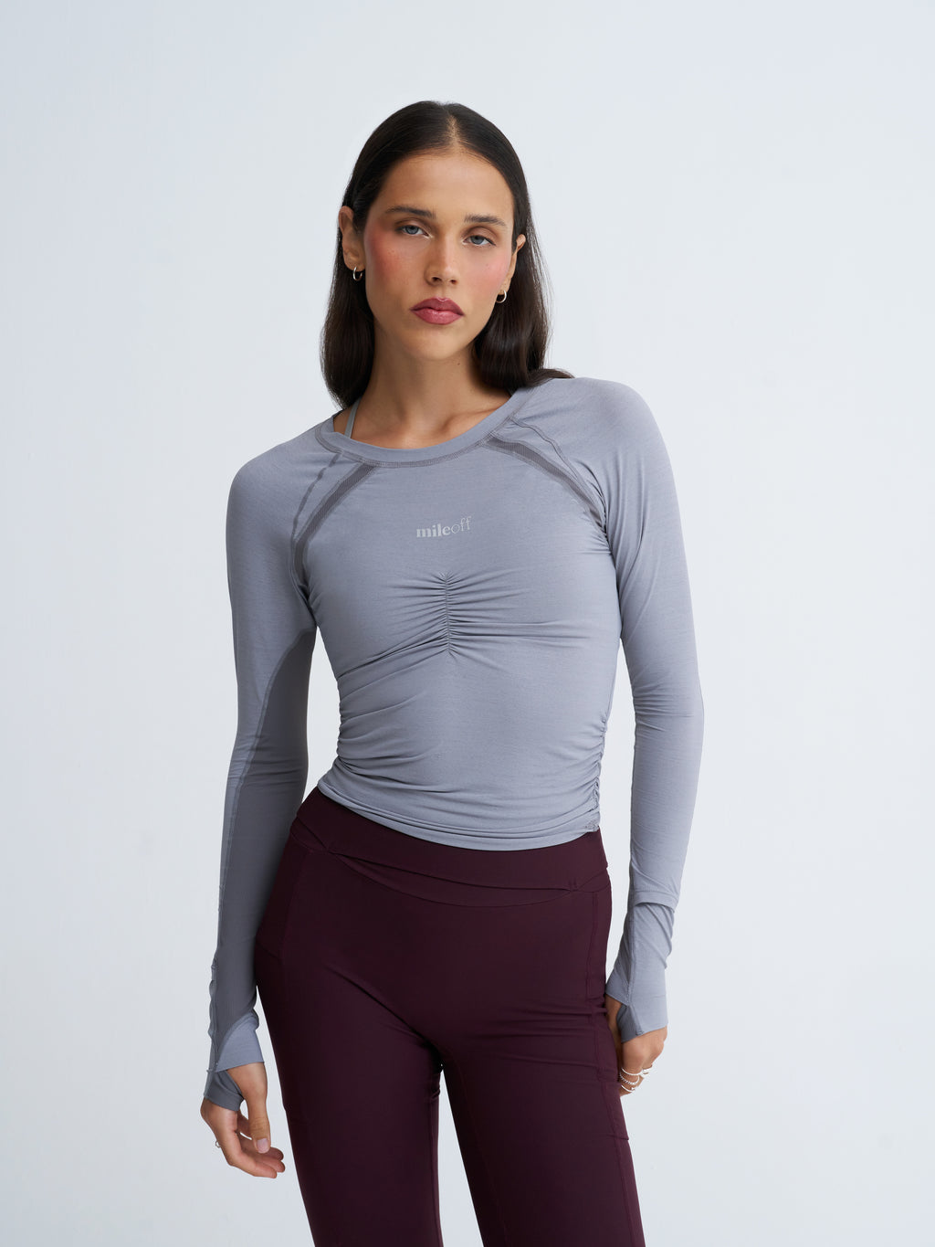 Long Sleeve Run Layer in Grey Haze