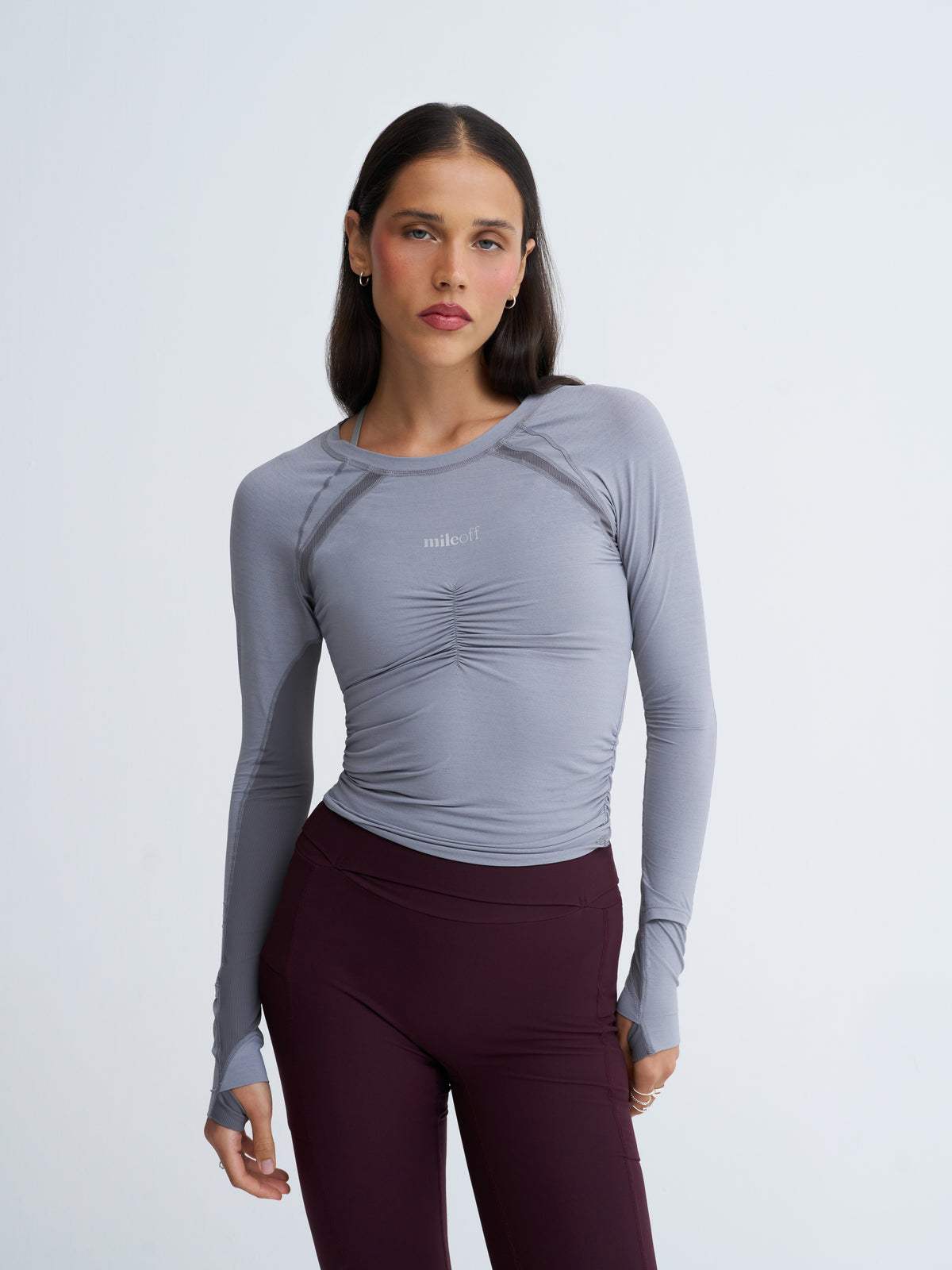 Long Sleeve Run Layer in Grey Haze