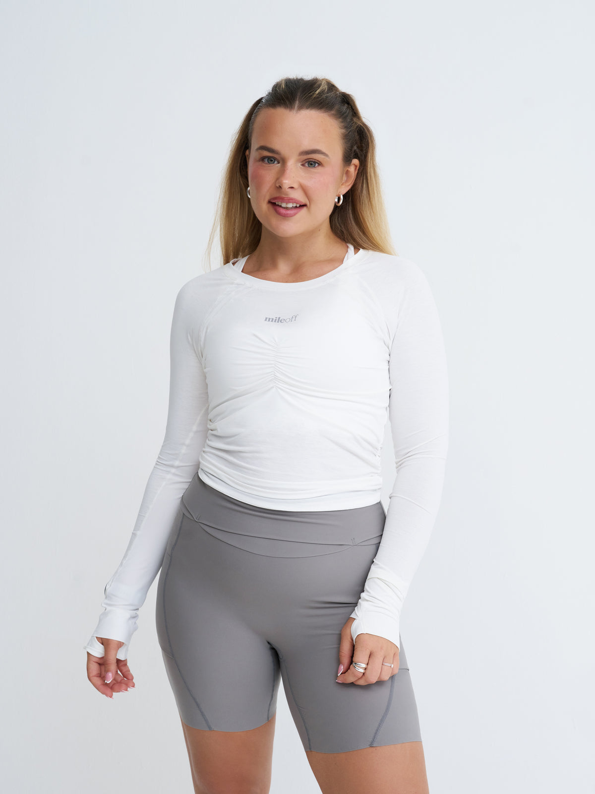 Long Sleeve Run Layer in White
