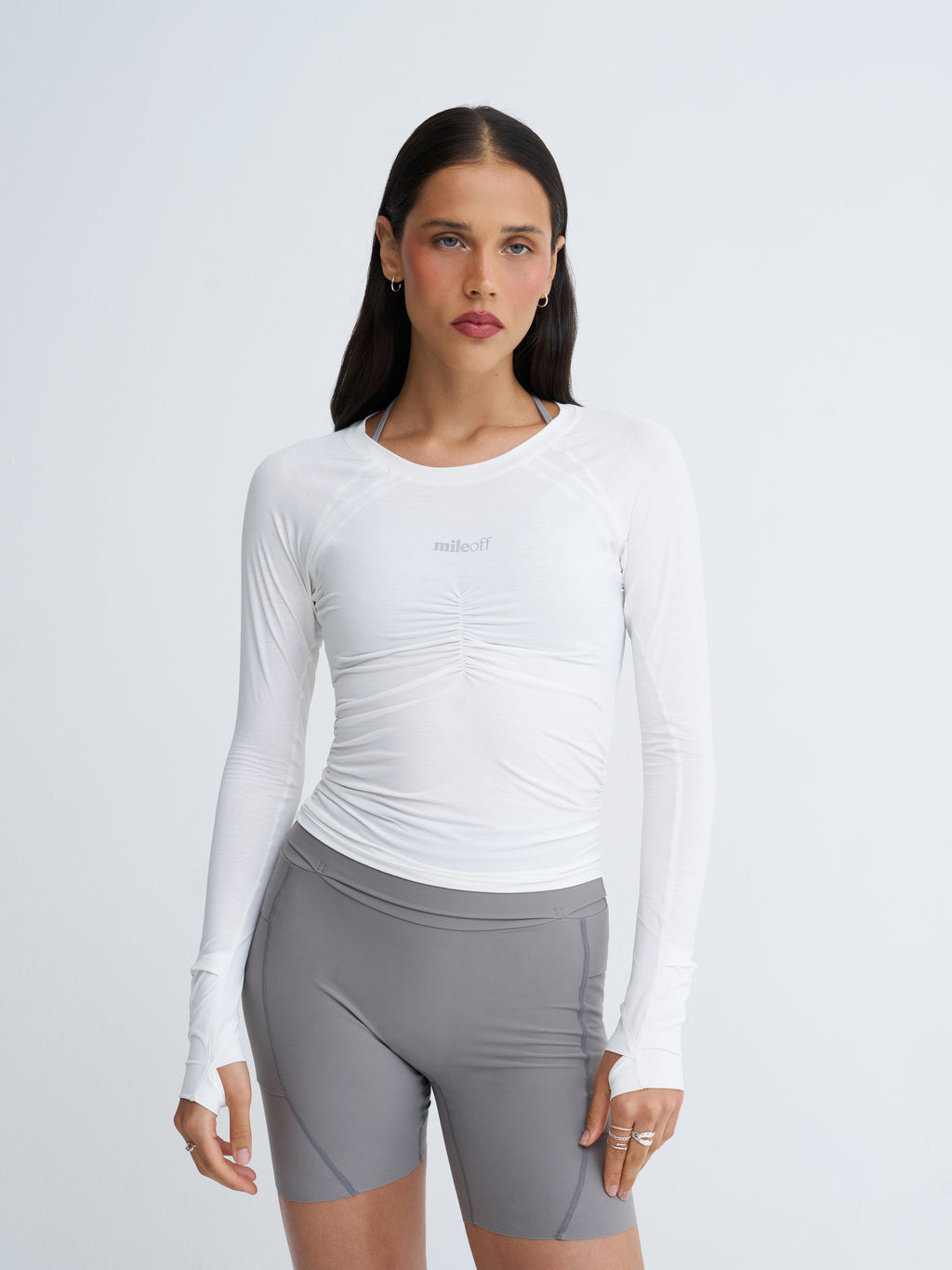 Long Sleeve Run Layer in White