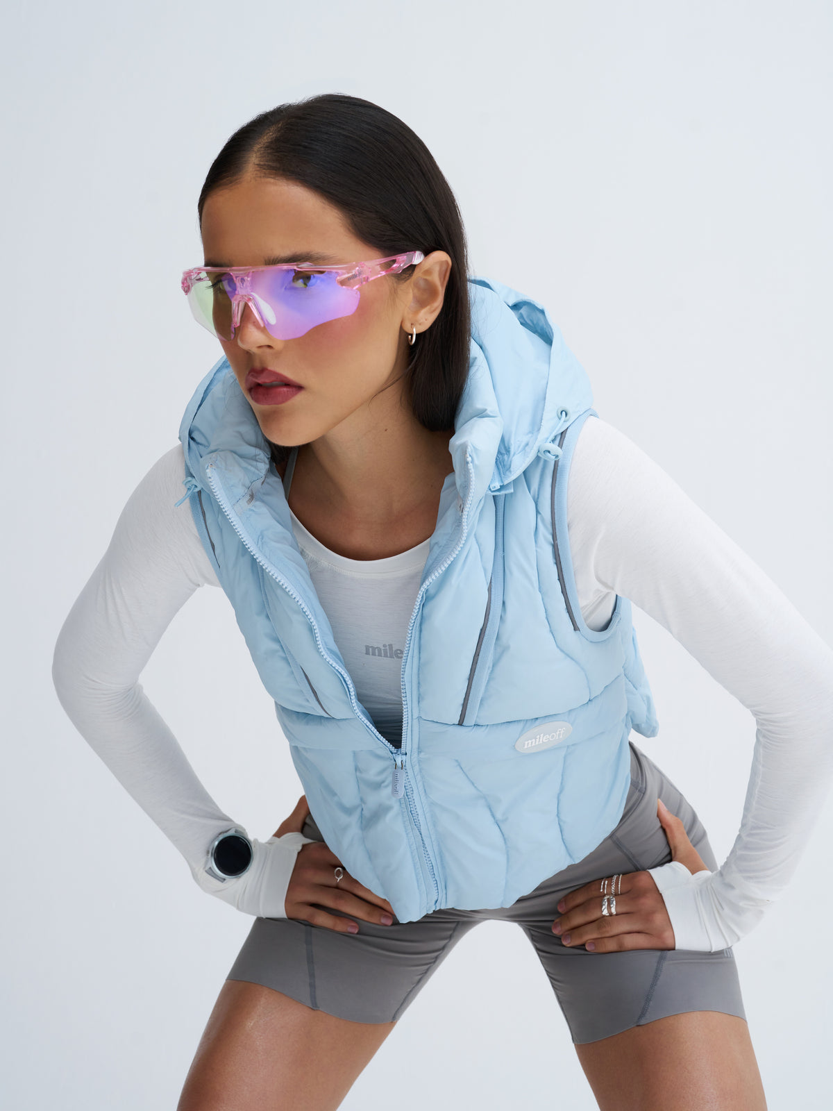 Long Sleeve Run Layer in White